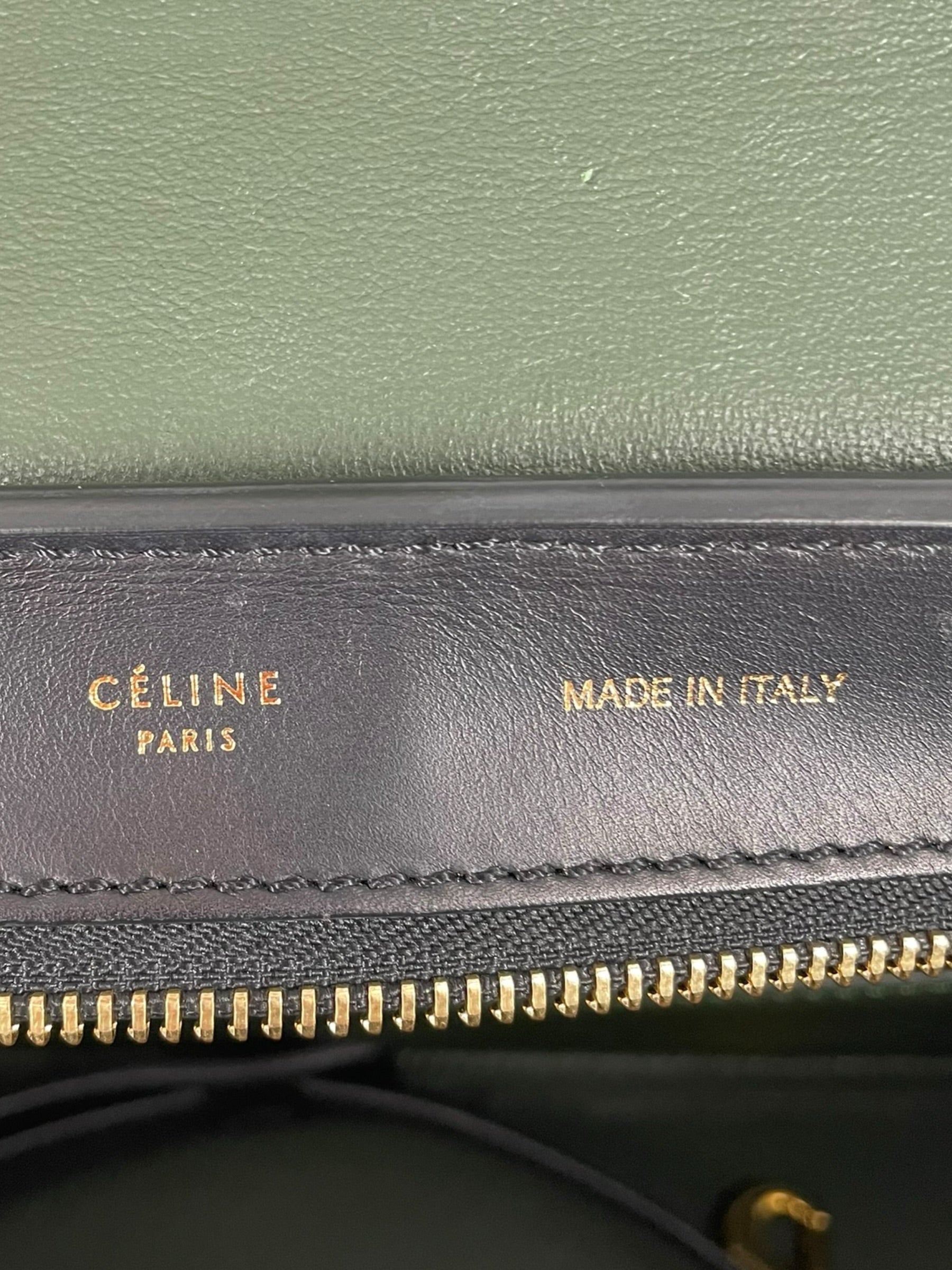 CELINE/Bag/Leather/GRN/TRAPEZE BAG GREEN SUEDE LINING view 5