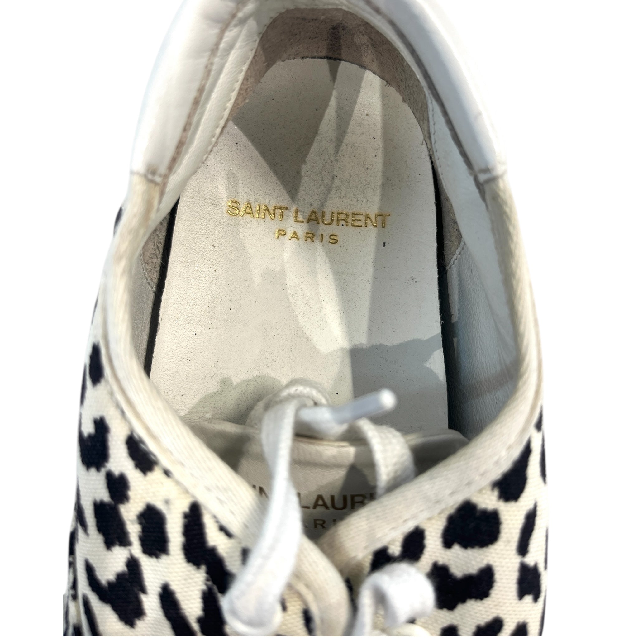 SAINT LAURENT/Low-Sneakers/EU 38.5/Leopard/Cotton/WHT/BLK view 3