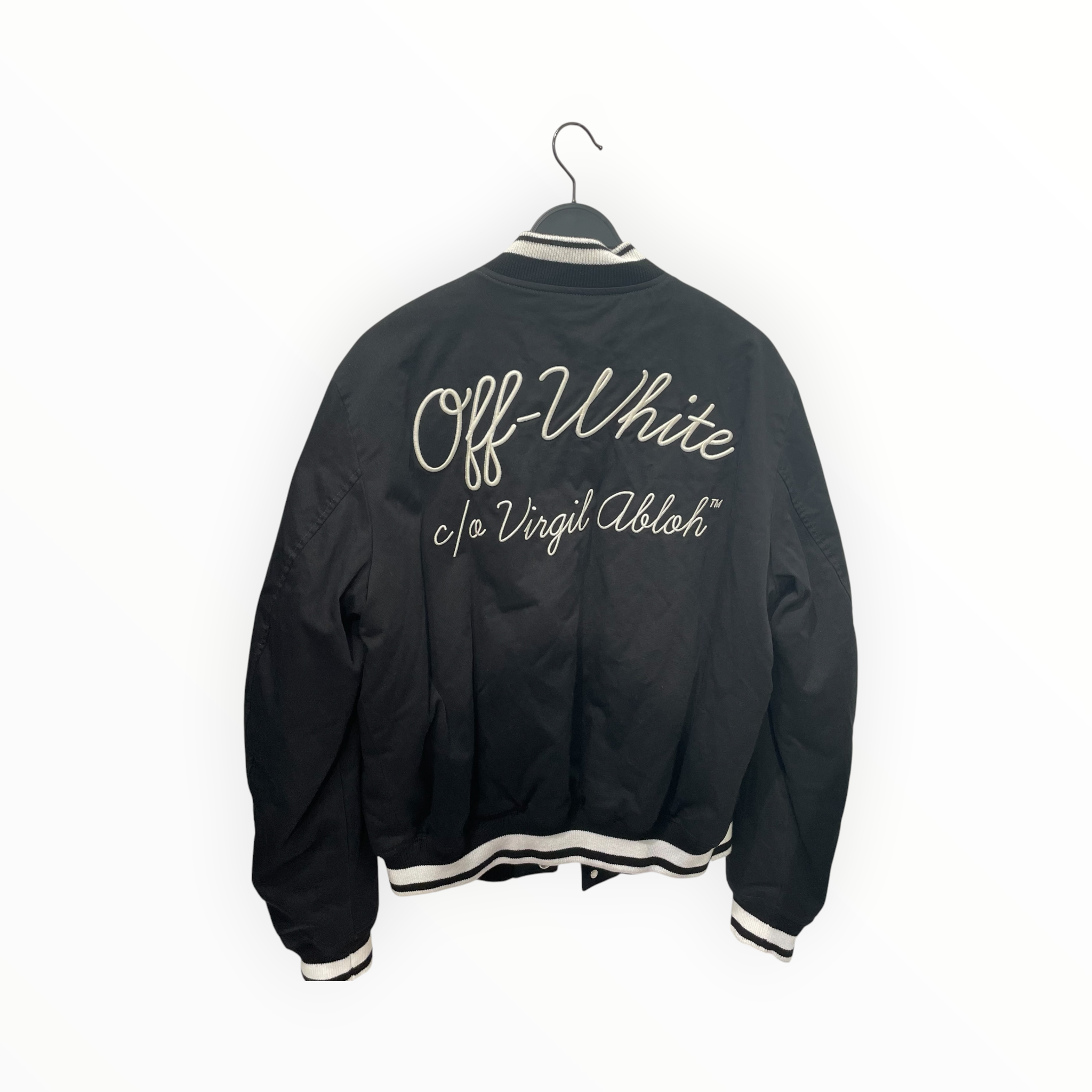 OFF-WHITE/Baseball Jkt/52/Cotton/BLK/Graphic/back embroidery view 2