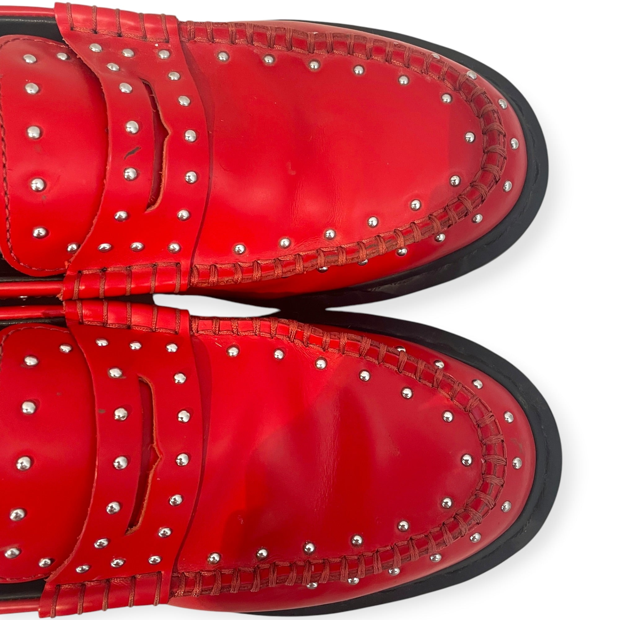 Dr.Martens/Supreme/Dress Shoes/US 10/Leather/RED/Studded Penton Loafer view 4