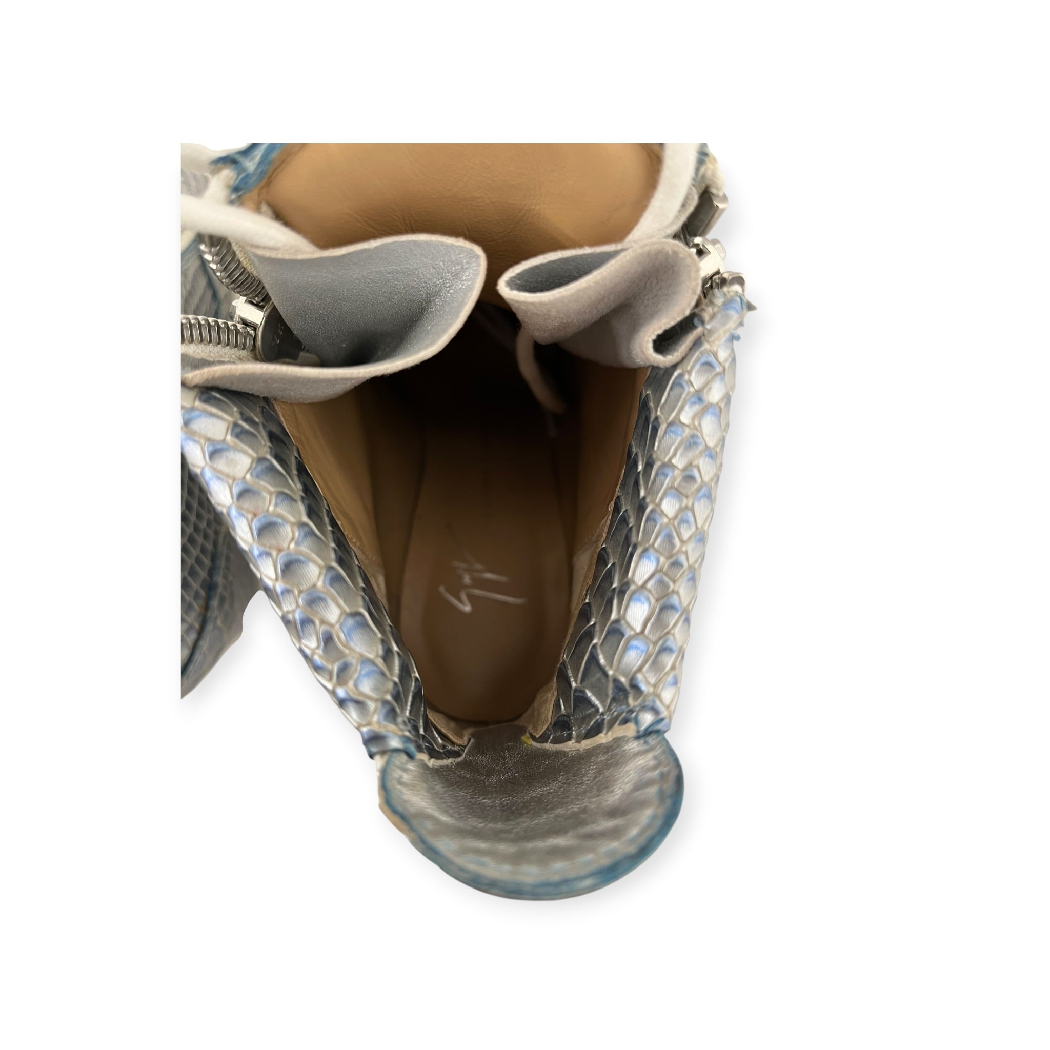 Giuseppe Zanotti/Heels/EU 36.5/Leather/BLU/PYTHON WEDGE SNEAKER ZIPPER view 9