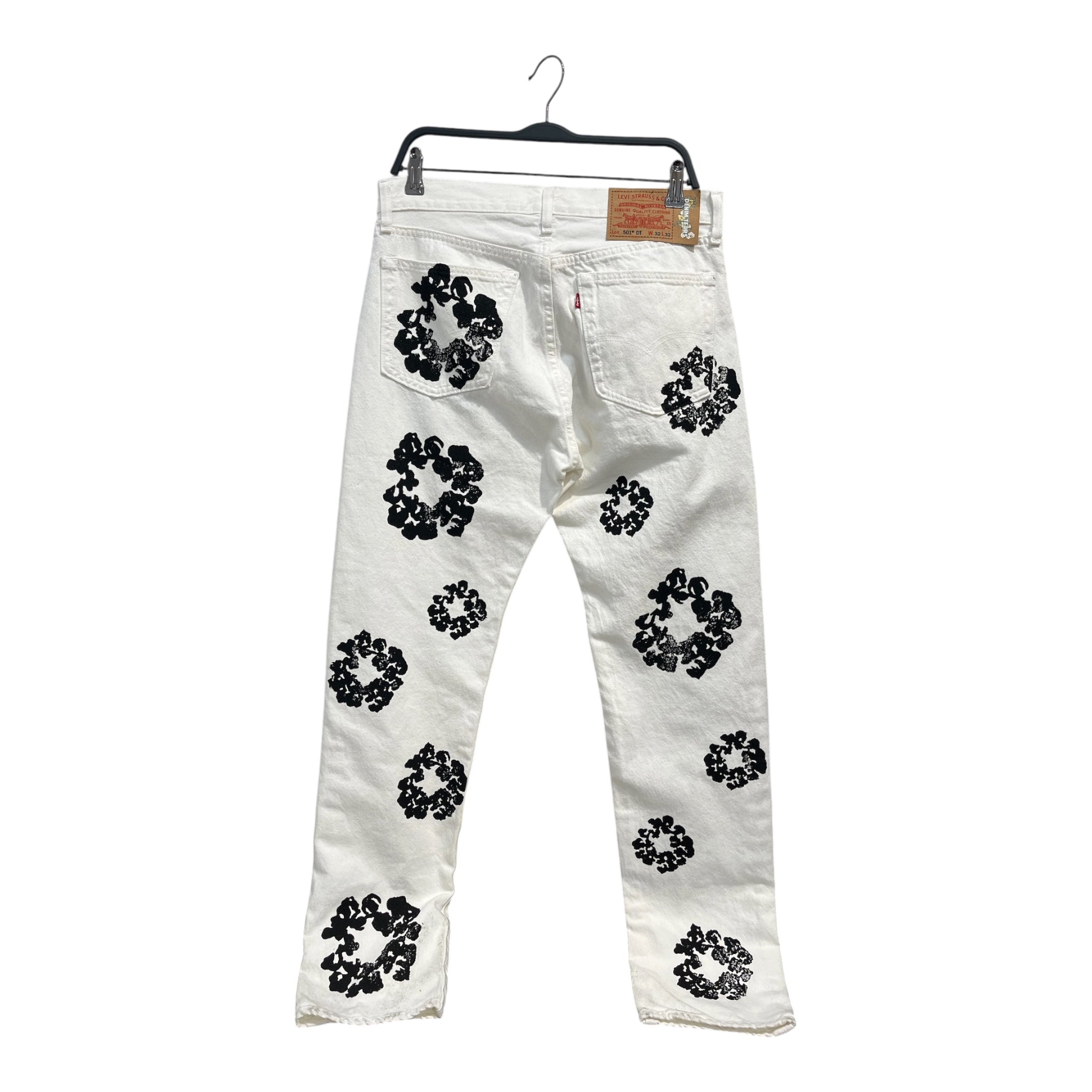DENIM TEARS/Pants/32/Cotton/BLU/All Over Print/cargo with dt logo wreath view 2