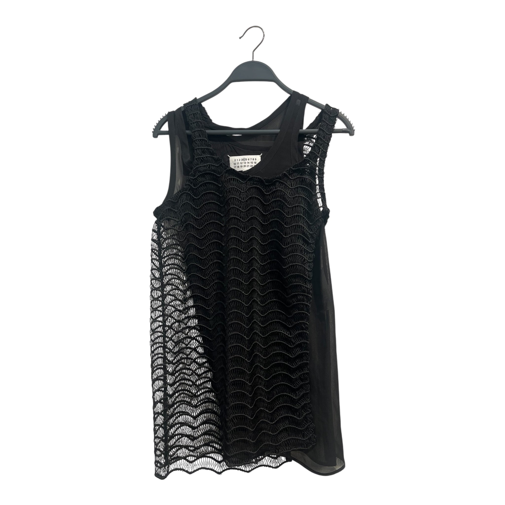 Maison Margiela/SL Blouse/XS/Polyester/BLK/DOUBLE LAYER MESH TANK view 1