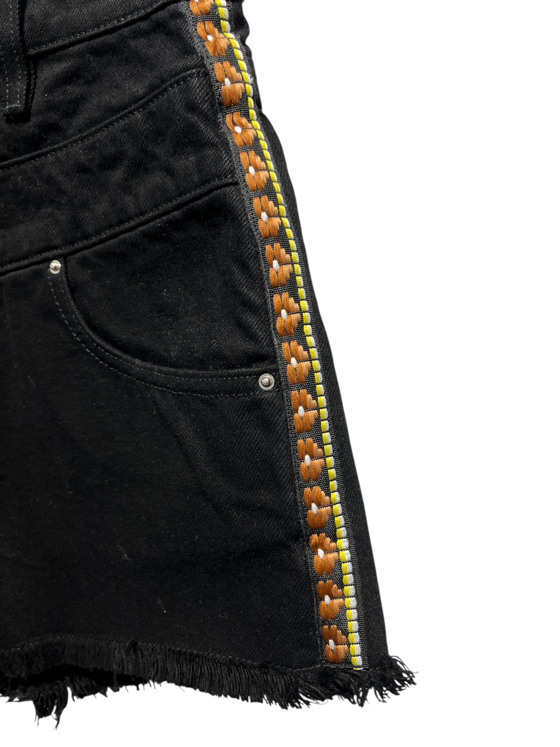 AMIRI/Shorts/25/Cotton/BLK/Button Fly/4 button shorts w/ tribal stri view 4
