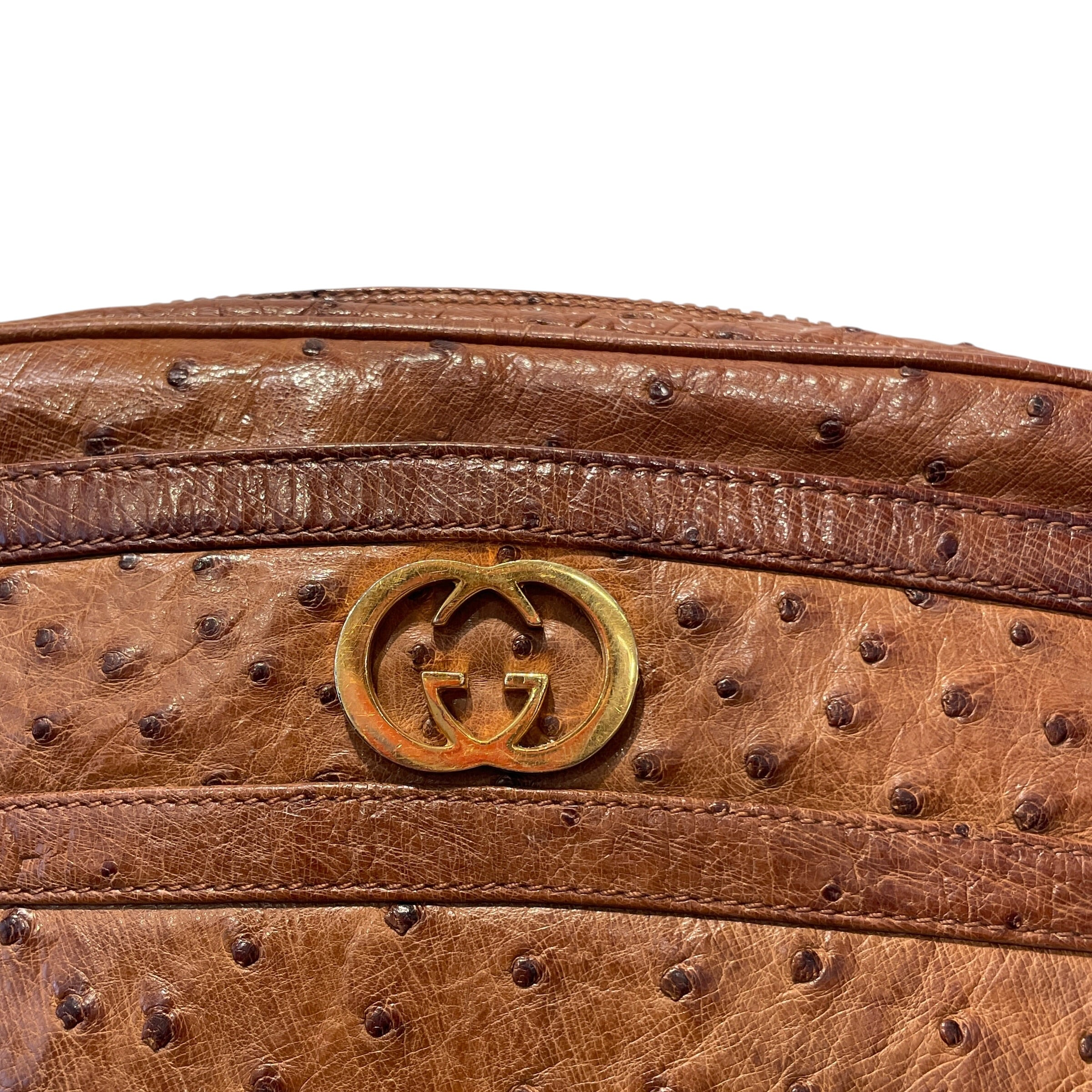 GUCCI/Cross Body Bag/Leather/BRW/OSTRICH view 4