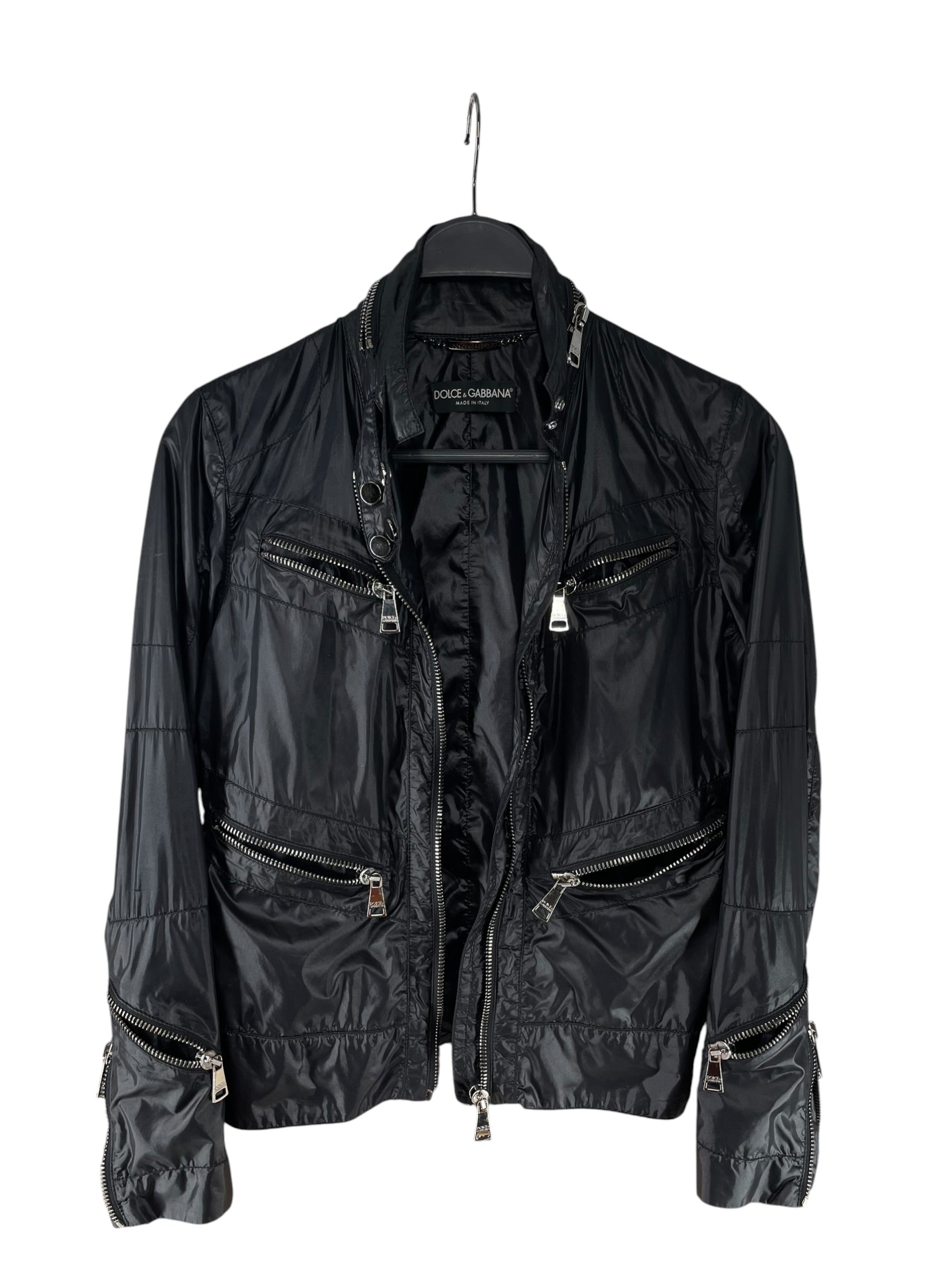 DOLCE&GABBANA/Jacket/38/Nylon/BLK/multi zipper mini collar view 2