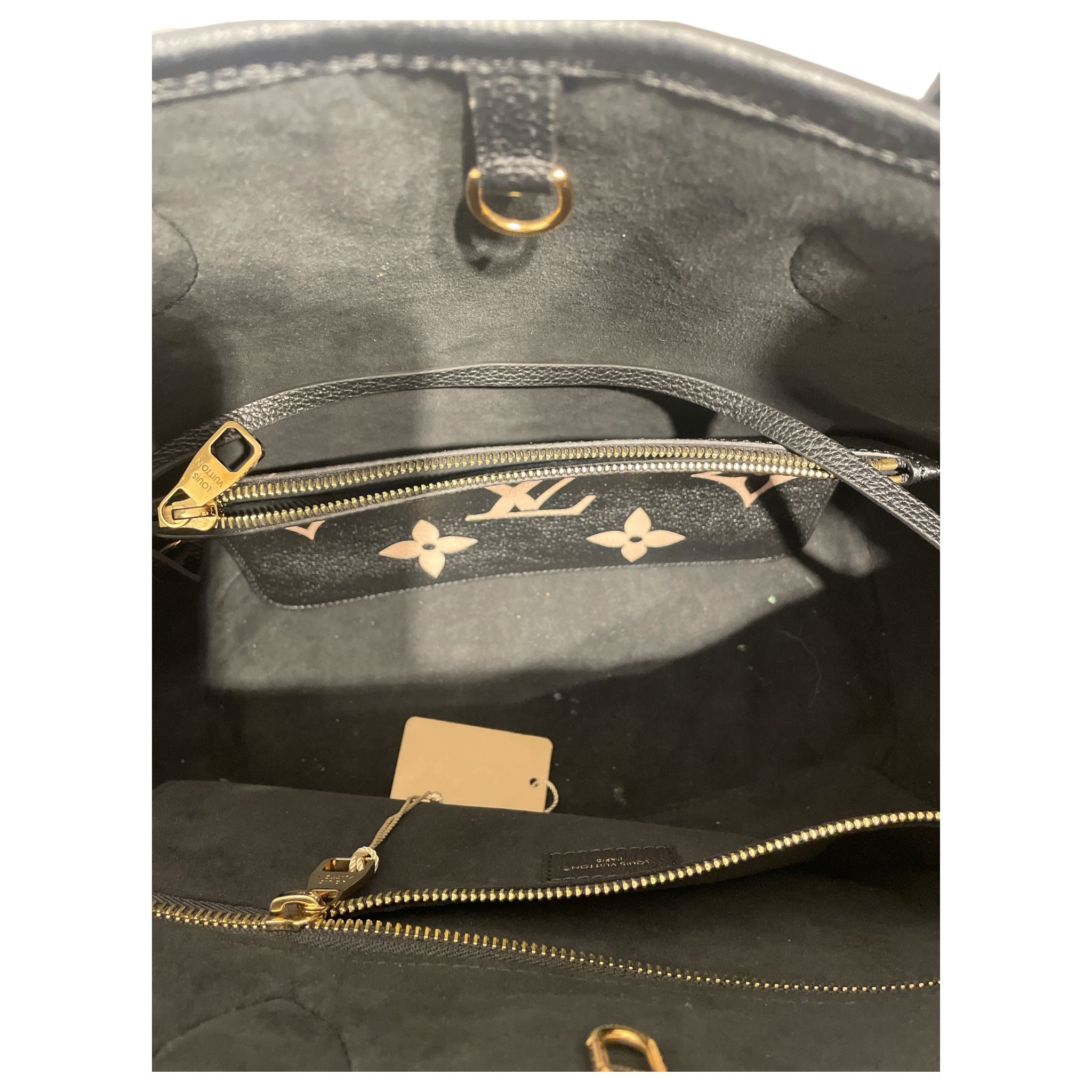 LOUIS VUITTON/Tote Bag/Monogram/Leather/BLK/Neverfull Empriente BLK/WHT view 3