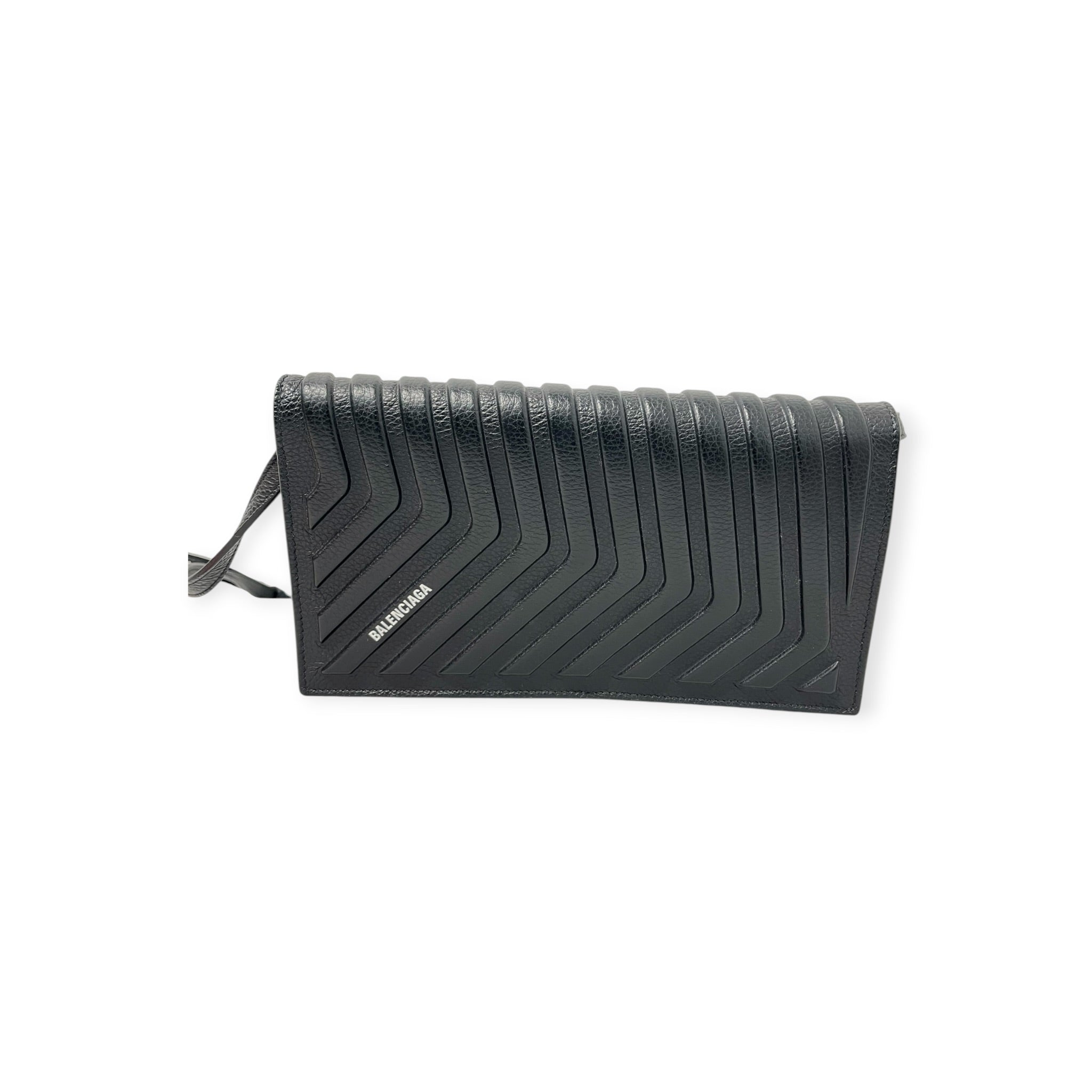 BALENCIAGA/Cross Body Bag/Leather/BLK/CAR FLAP BAG view 1