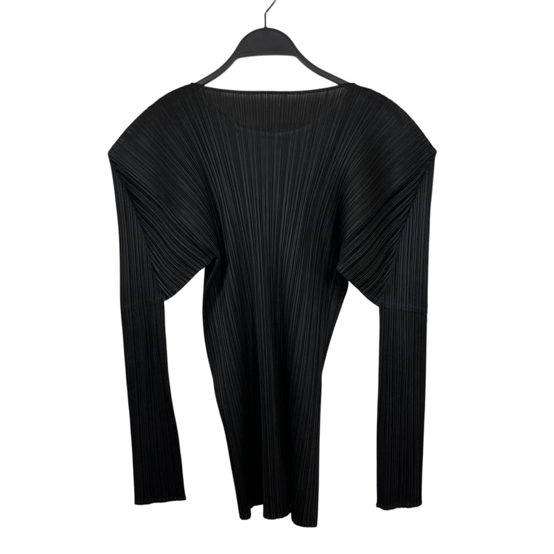 PLEATS PLEASE ISSEY MIYAKE/LS Blouse/4/Polyester/BLK/LONG SHIRT LS