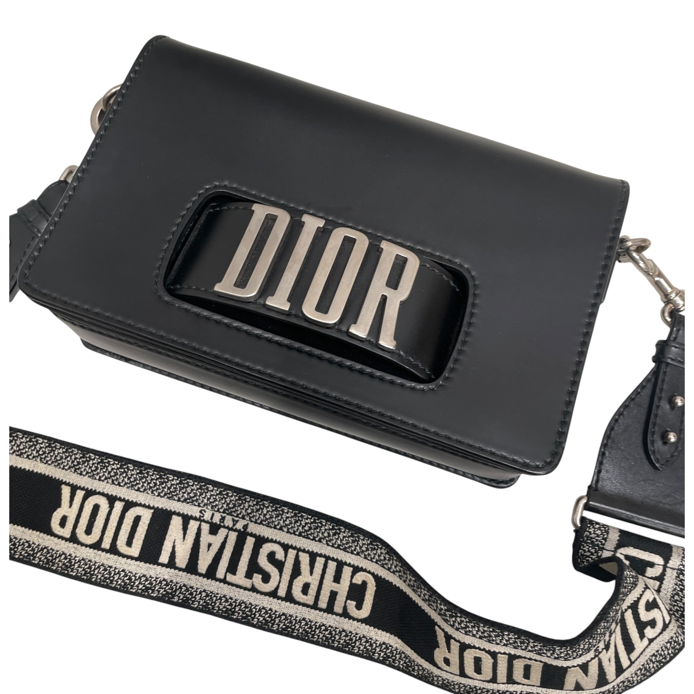 Christian Dior/Cross Body Bag/Leather/BLK/19-MA-0127 view 2