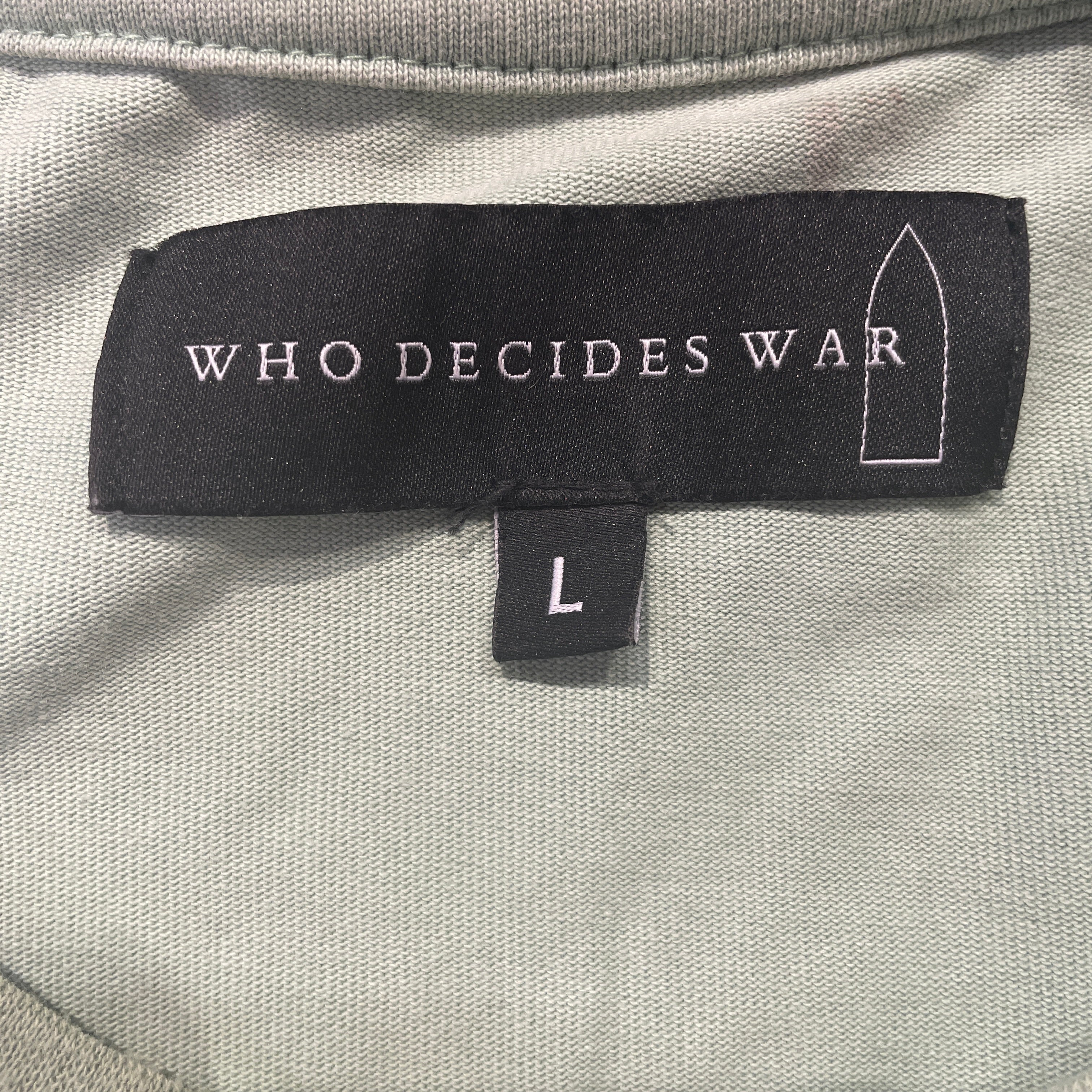 WHO DECIDES WAR/T-Shirt/L/Cotton/GRN/Graphic/ARC WINDOW GRAPHIC view 3