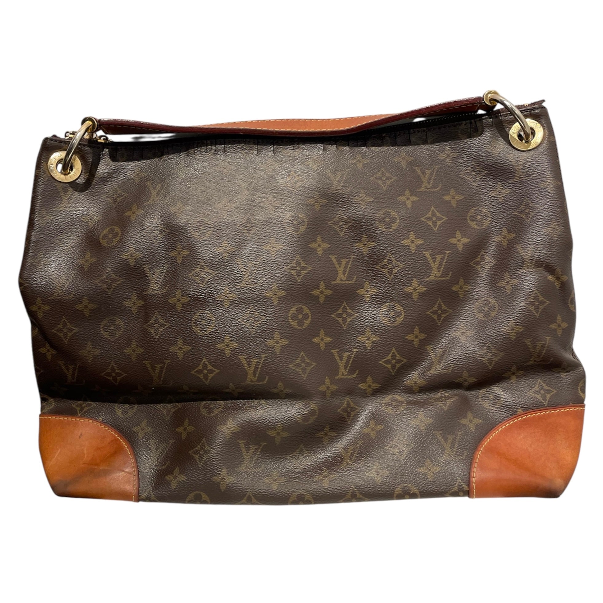 LOUIS VUITTON/Hand Bag/Monogram/Leather/BRW/du1127 view 2