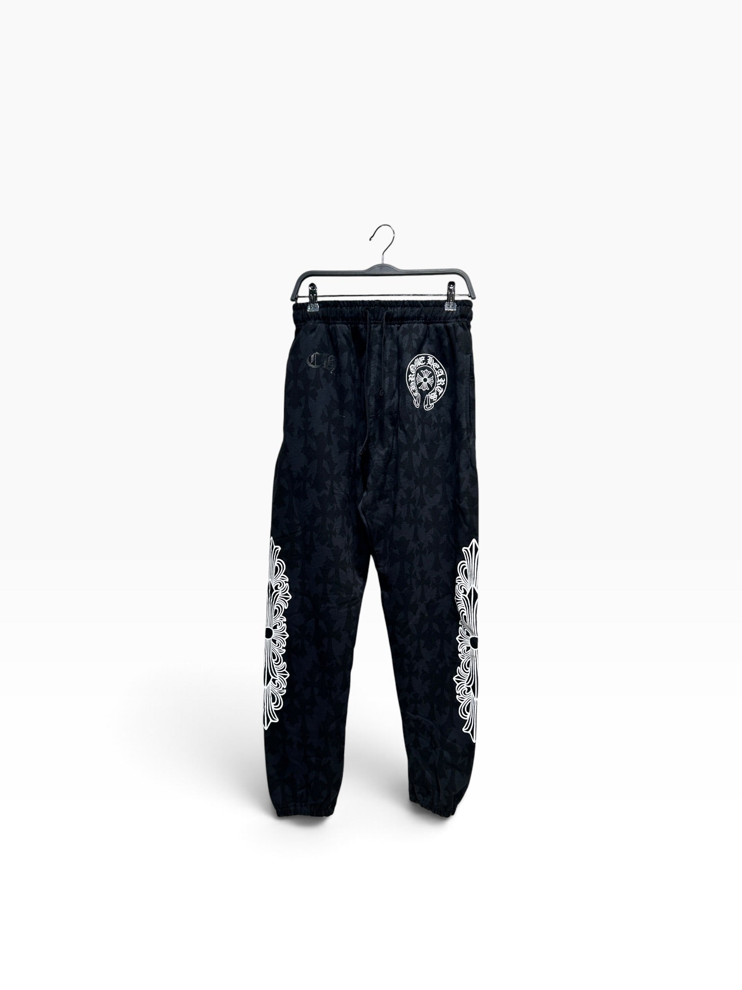 CHROME HEARTS/Pants/M/Cotton/BLK/All Over Print/cemetary cross all over view 1
