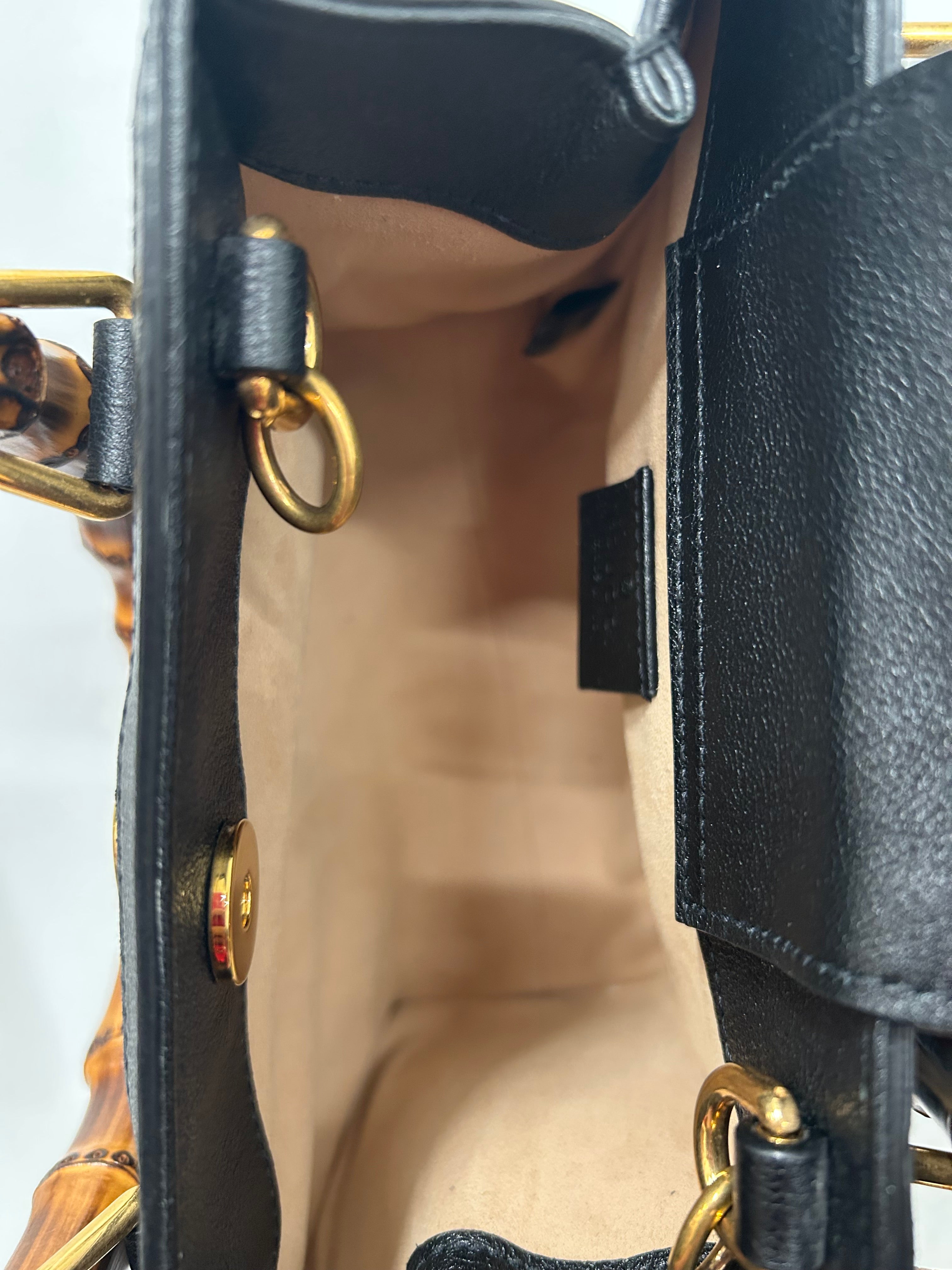 GUCCI/Bag/Leather/BLK/DIANA MINI TOTE view 4