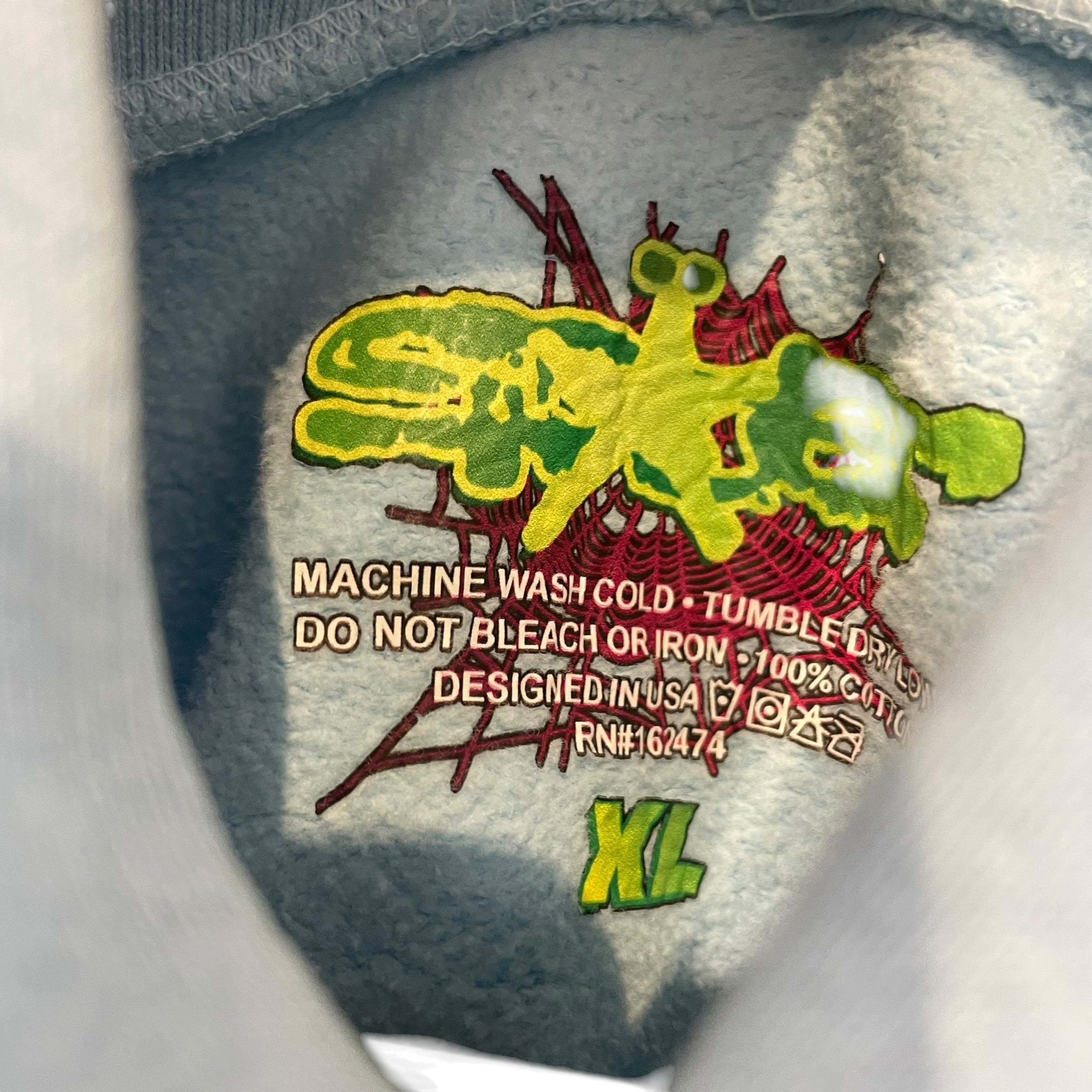 Sp5der/Hoodie/XL/Graphic/Cotton/BLU/BLUE SKY WEB view 4