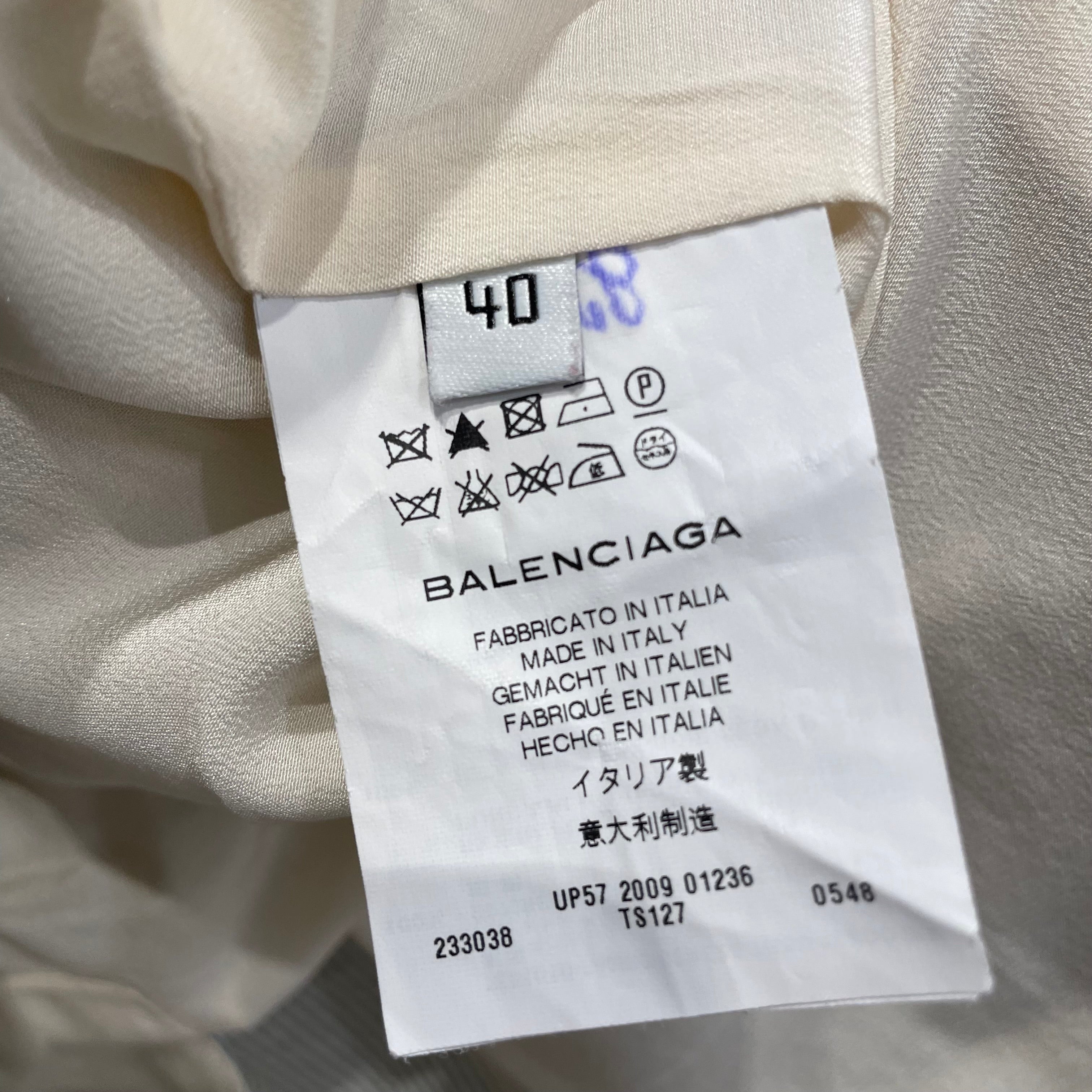 BALENCIAGA/Tailored Jkt/40/Stripe/Cotton/WHT/peacoat button blazer view 4