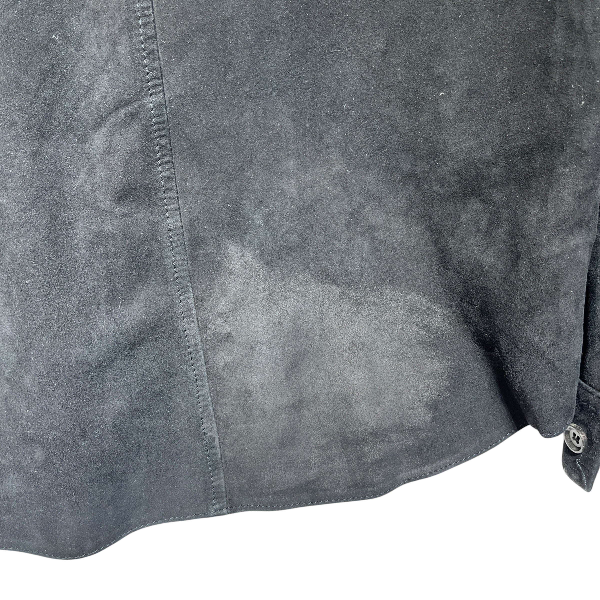 OUR LEGACY/LS Shirt/46/Suede/BLK/ZIP UP view 4