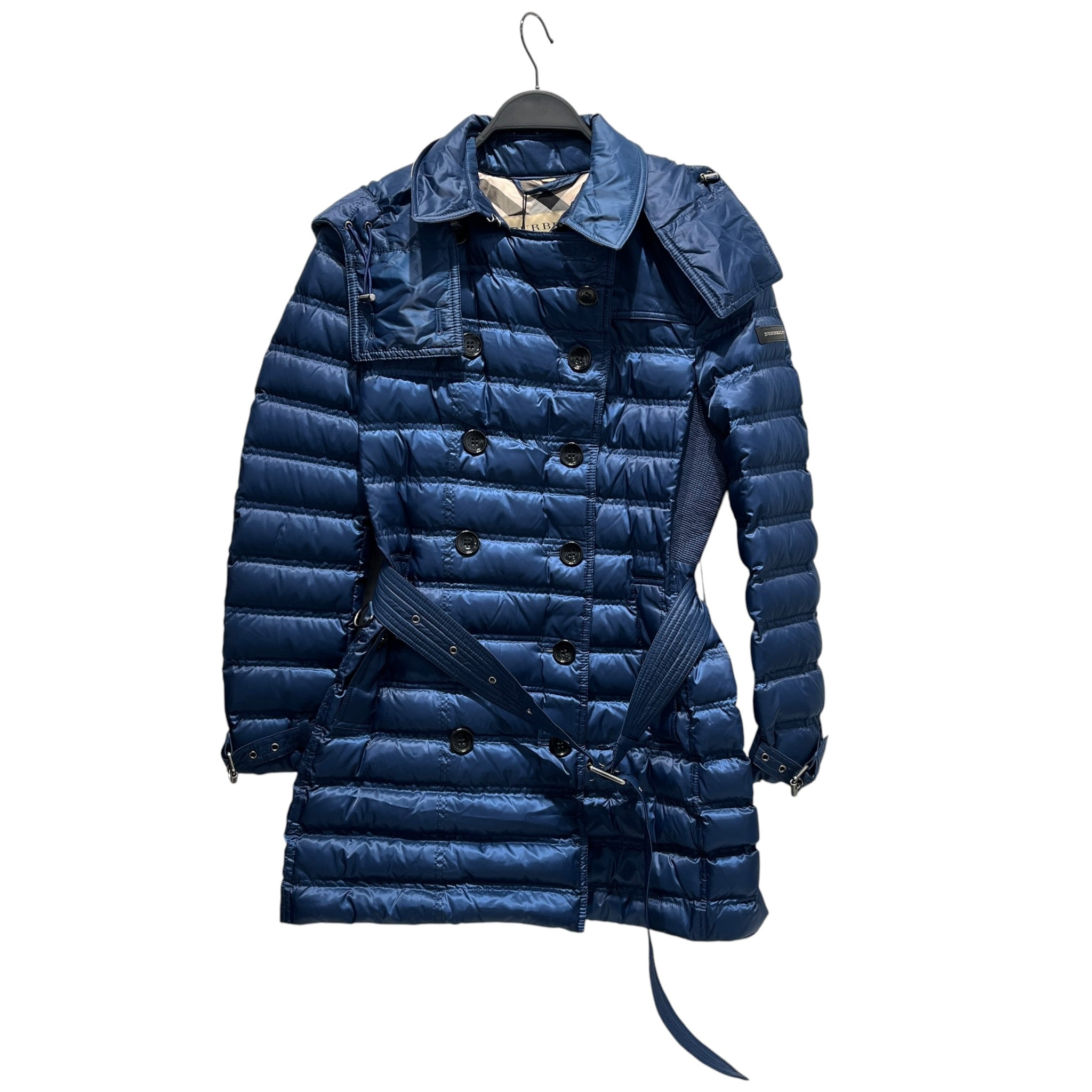 BURBERRY LONDON/Puffer Coat/S/Nylon/NVY/black buttons view 1