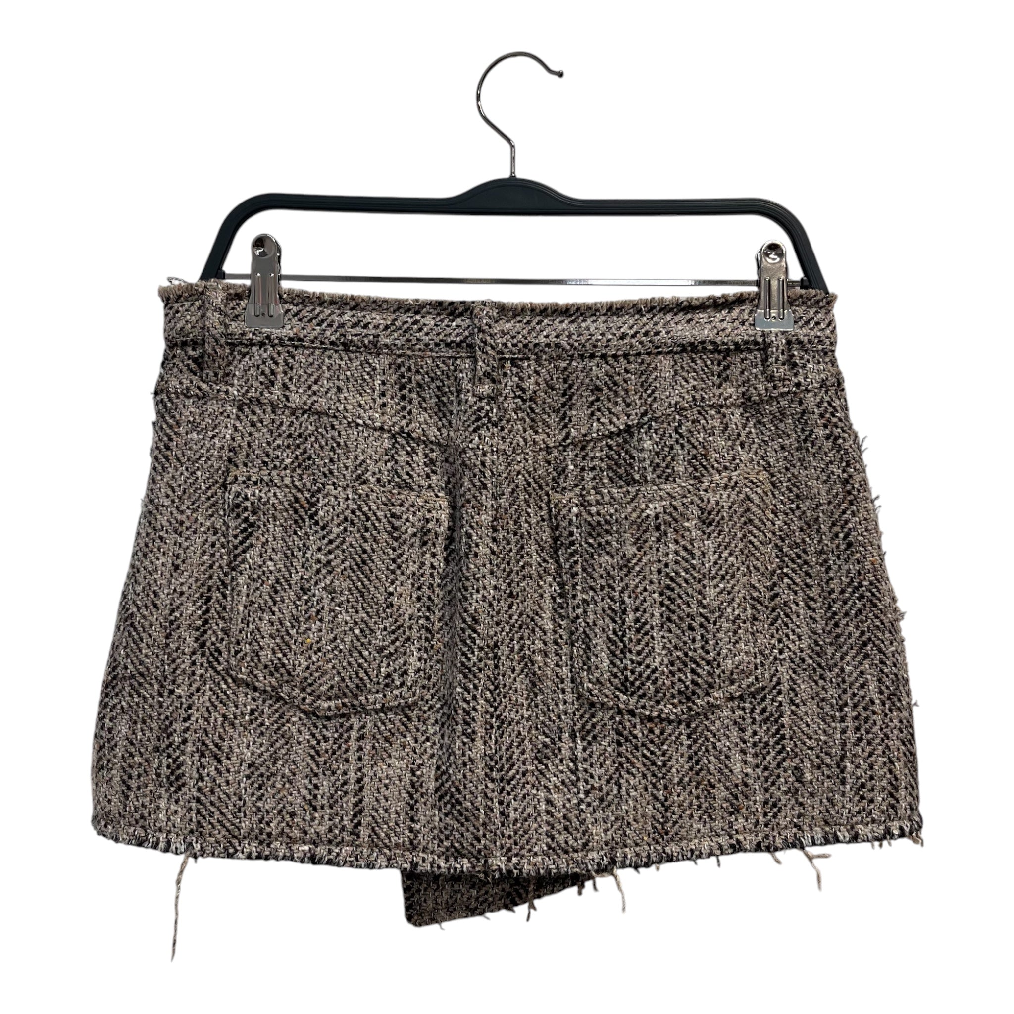 Acne Studios/Skirt/34/Herringbone/Wool/BRW/TWEED MINI WRAP RAW HEM view 2
