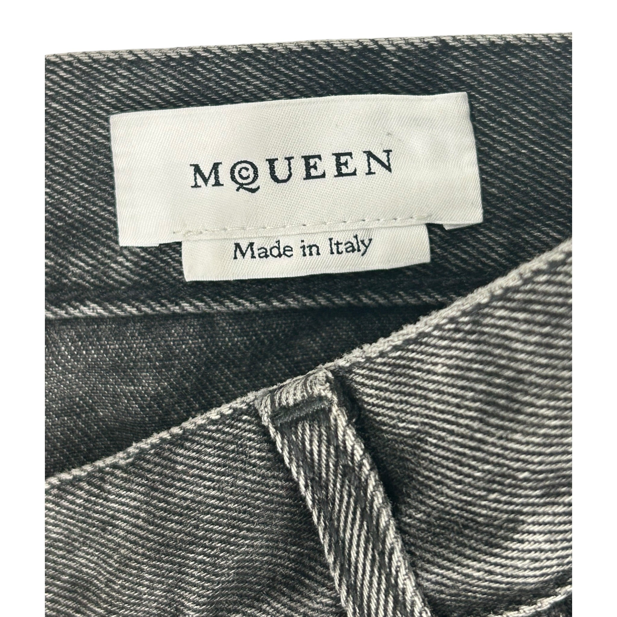 Alexander McQueen/Straight Pants/54/Cotton/BLK/bondage straps view 5