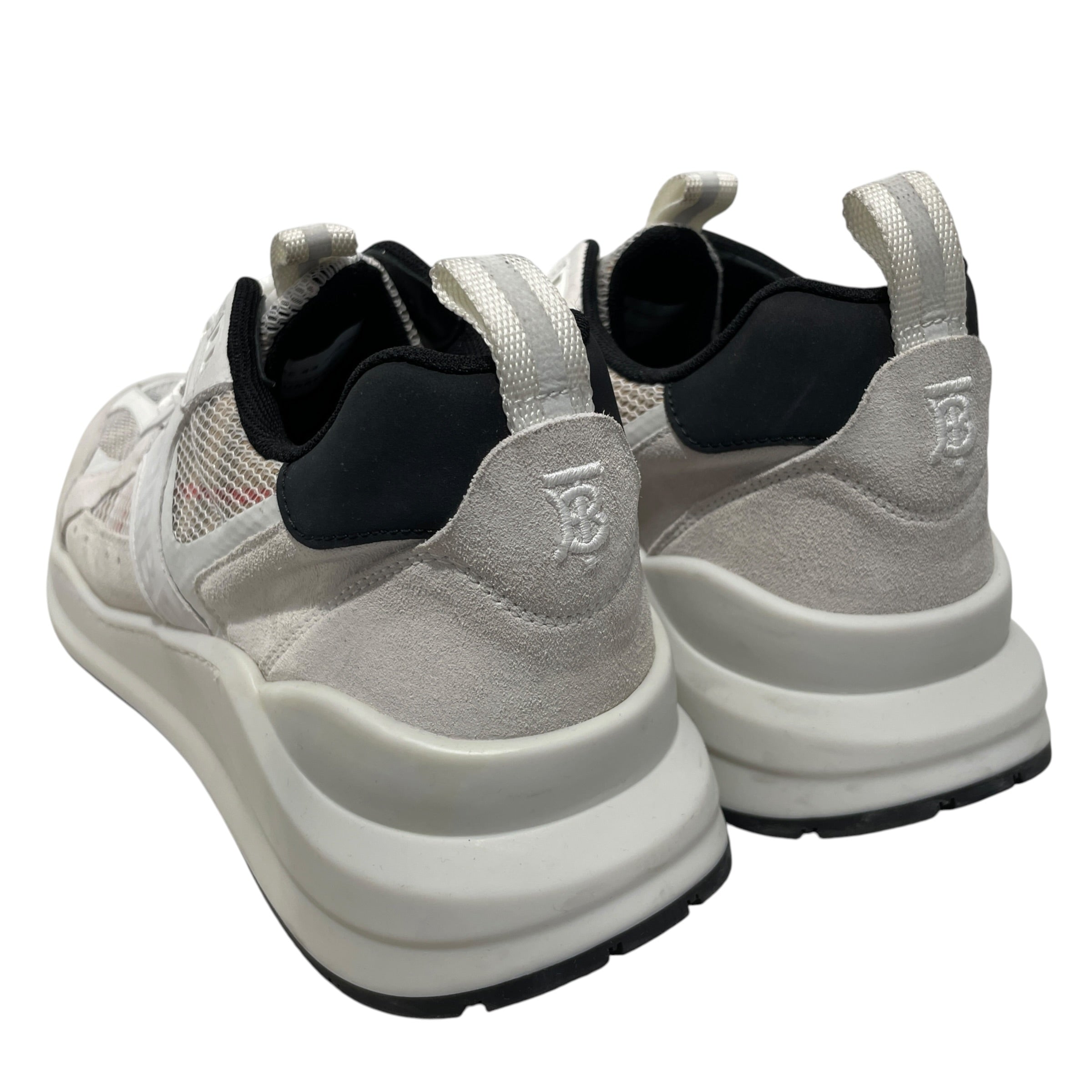 BURBERRY/Low-Sneakers/EU 44/Plaid/Nylon/WHT/signiture check mesh sides view 2