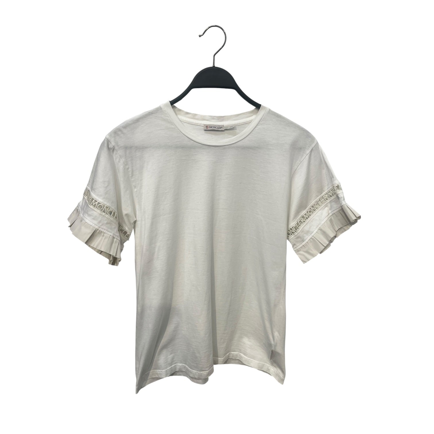 MONCLER/T-Shirt/S/Cotton/WHT/High Neck/Embroidered Lace Sleeves view 1