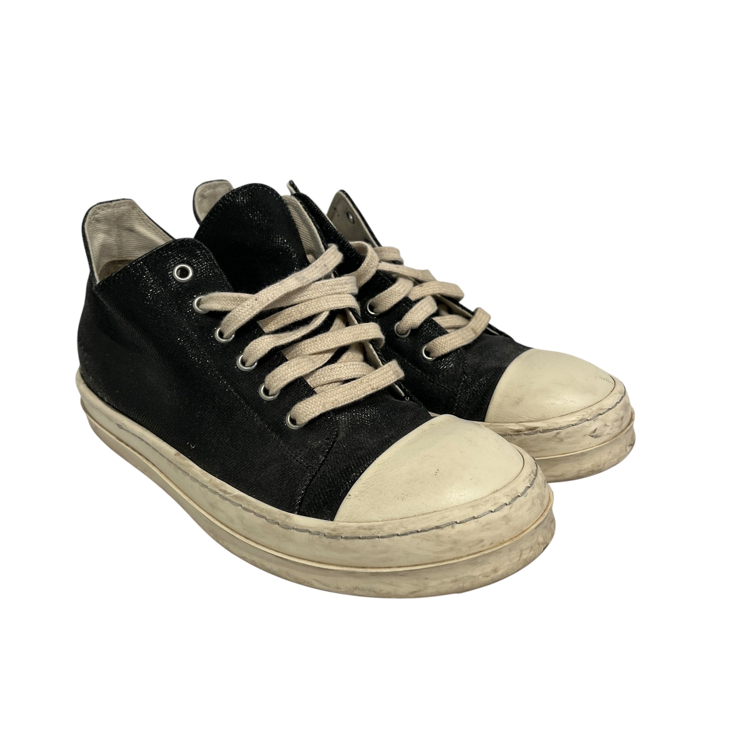 RICK OWENS DRKSHDW/Low-Sneakers/EU 40/Cotton/BLK/Metallic Canvas view 1