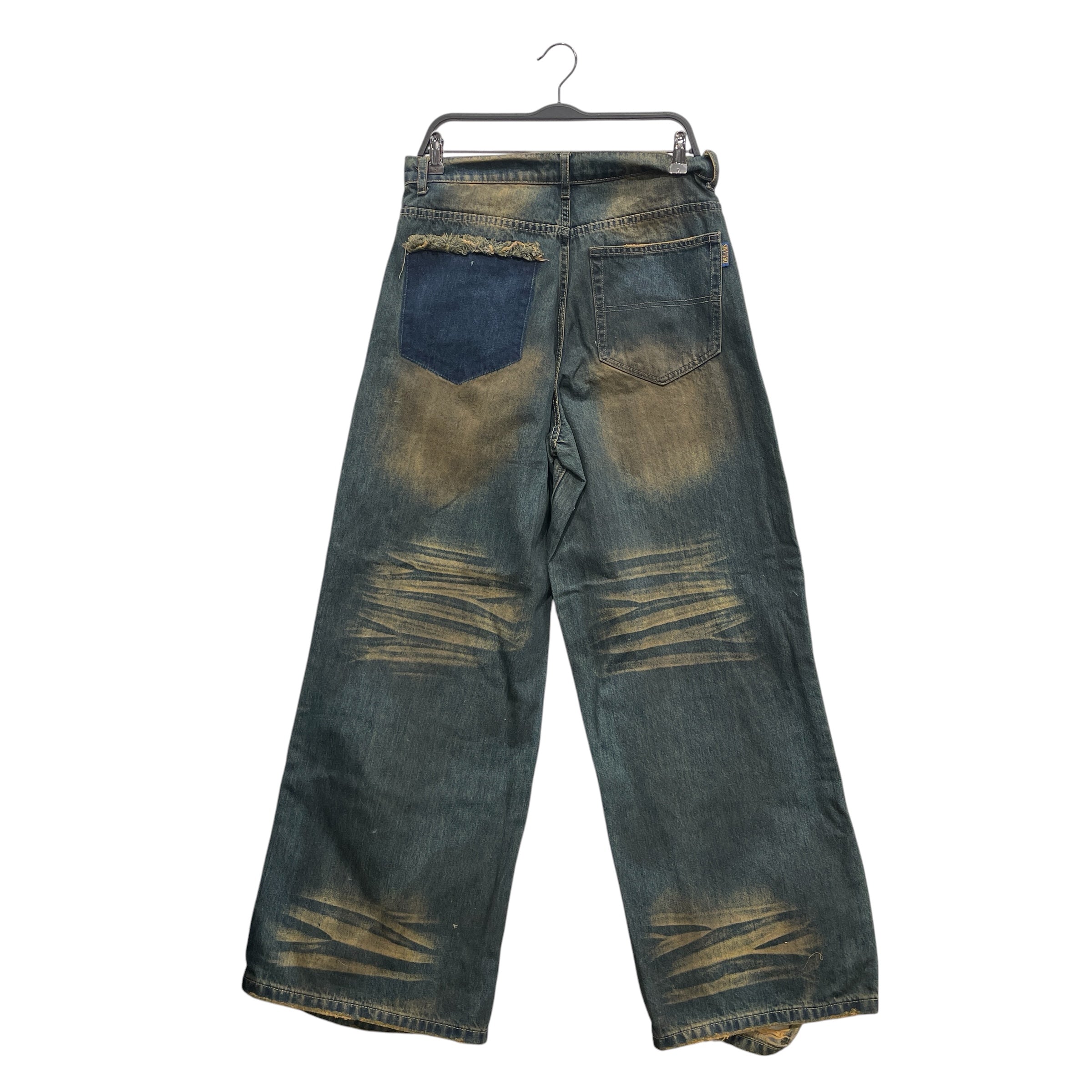 Vale/Straight Pants/32/Denim/BLU/BLUE Pocket stitching, rips view 2