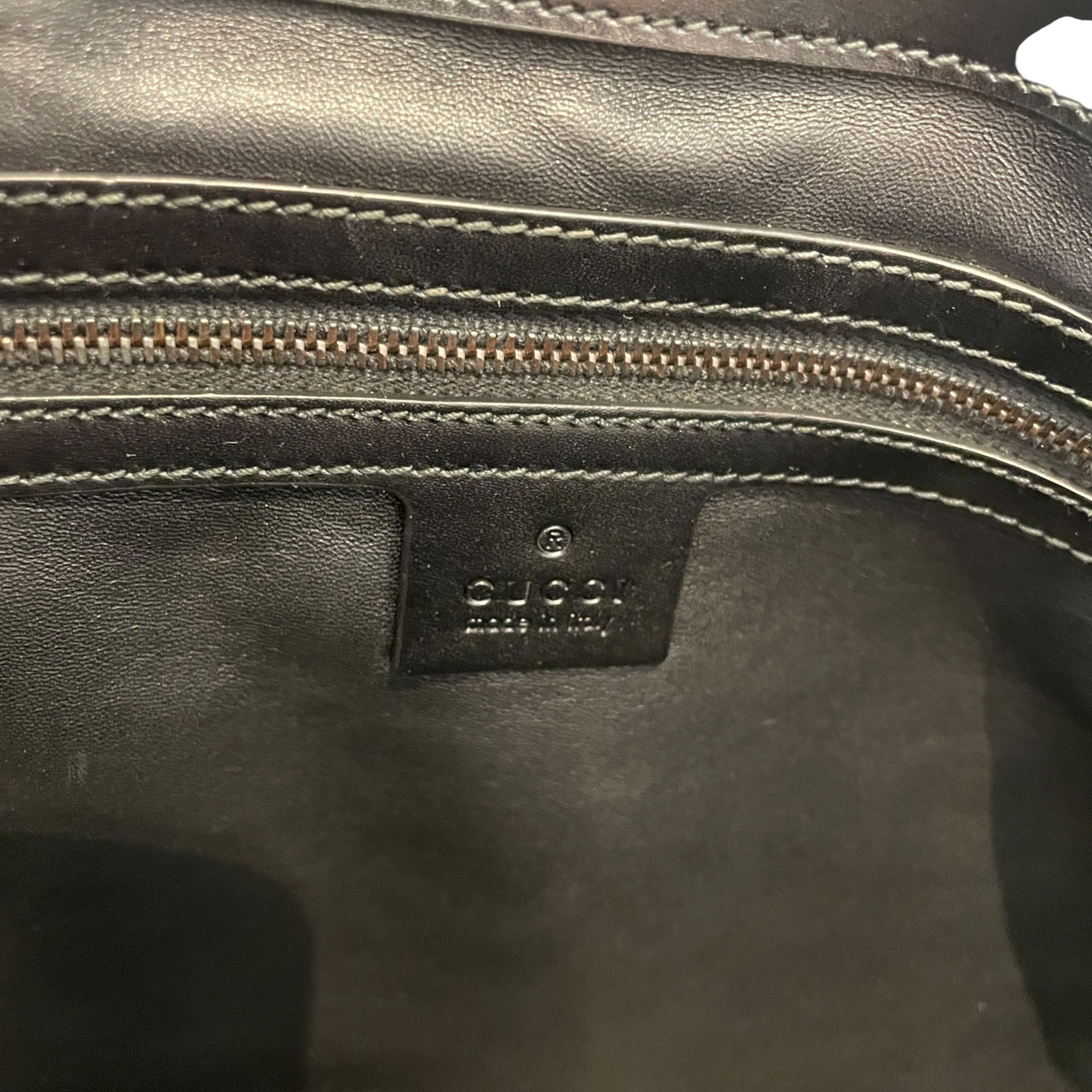 GUCCI/Hand Bag/Leather/BLK/GOLDEN BUCKLE view 3