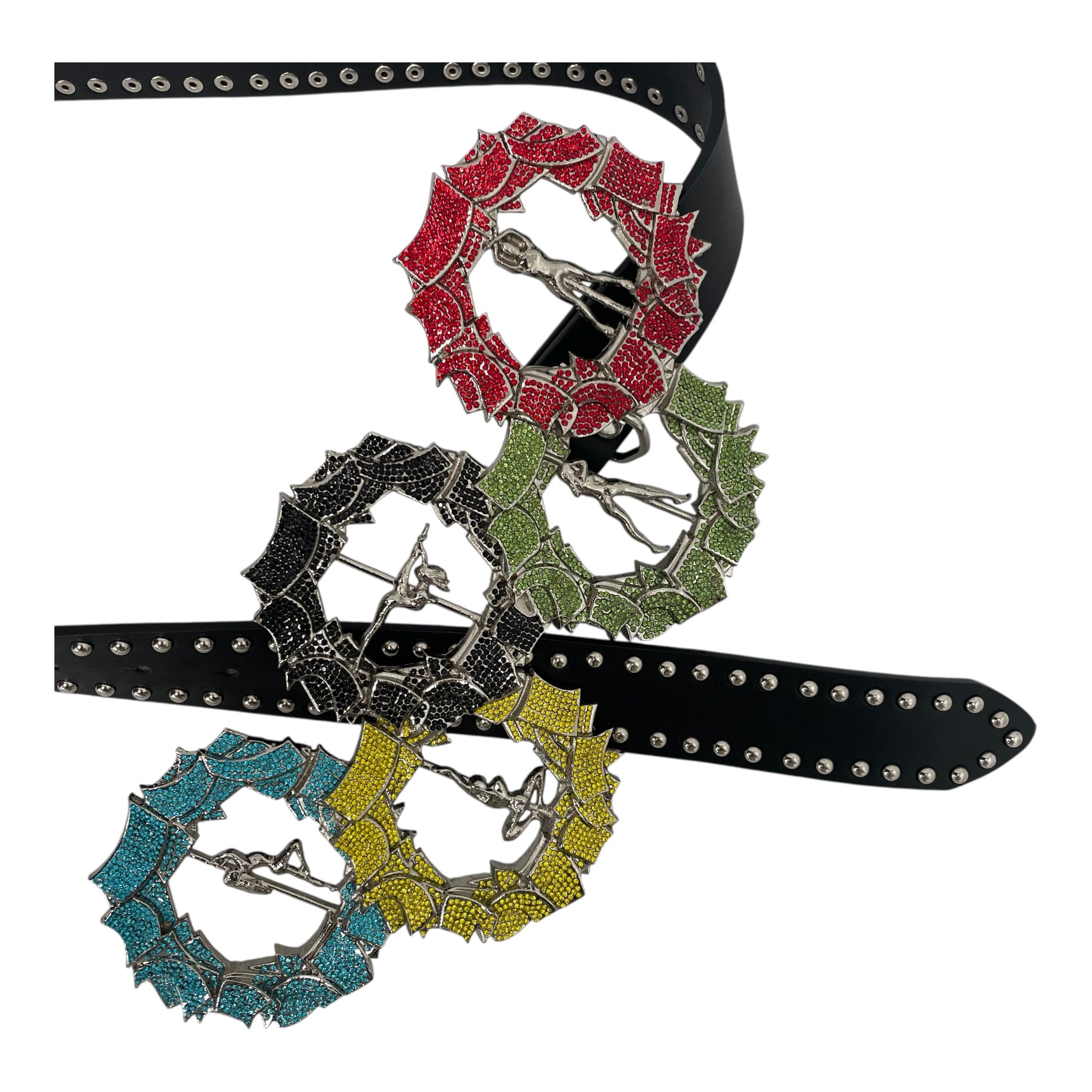 STOLEN ARTS/Belt/Leather/BLK/OLYMPIC STRIPPERS+RHINESTONES view 2