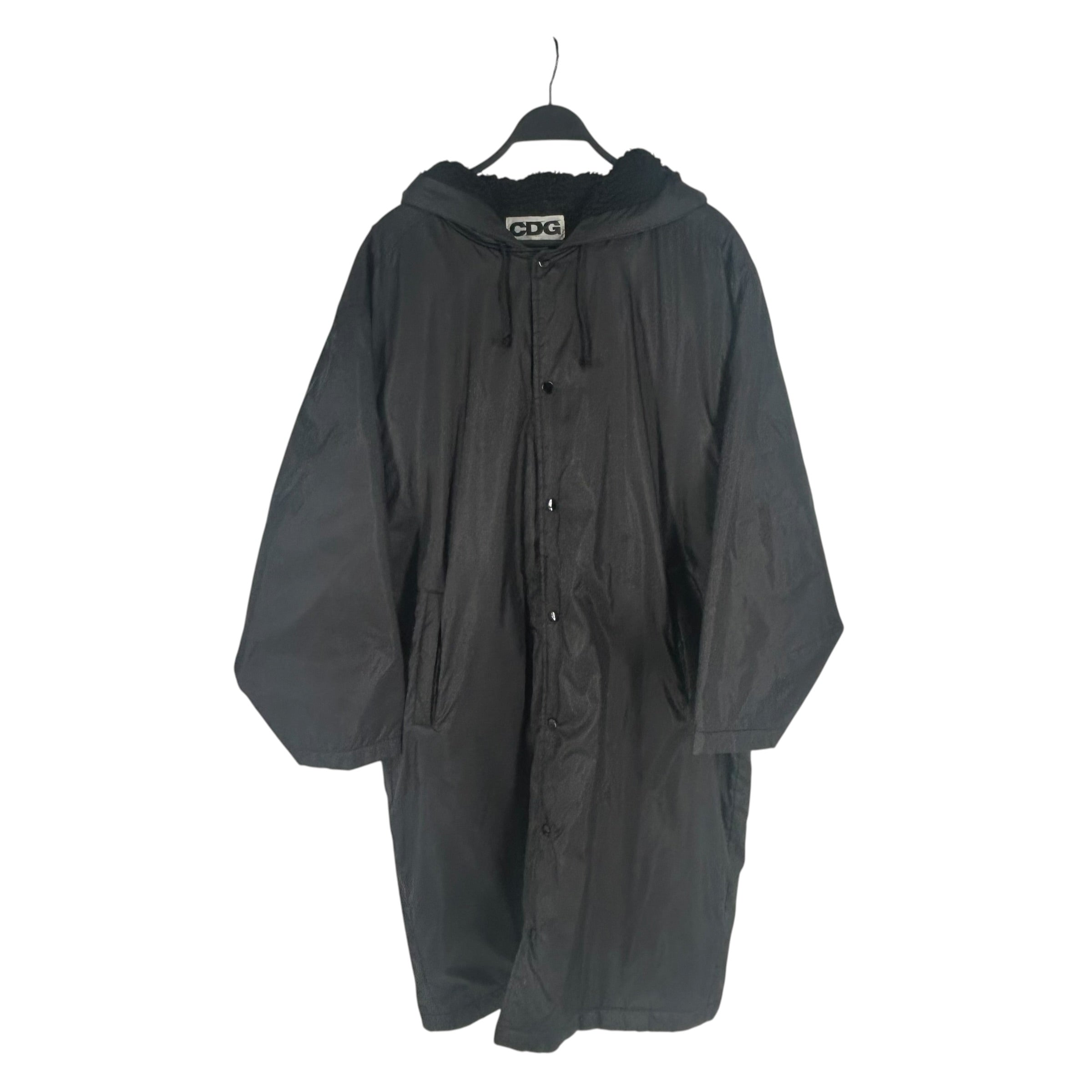 COMME des GARCONS HOMME/Puffer Coat/XL/Nylon/BLK/Single Breasted/BACK LOGO view 1