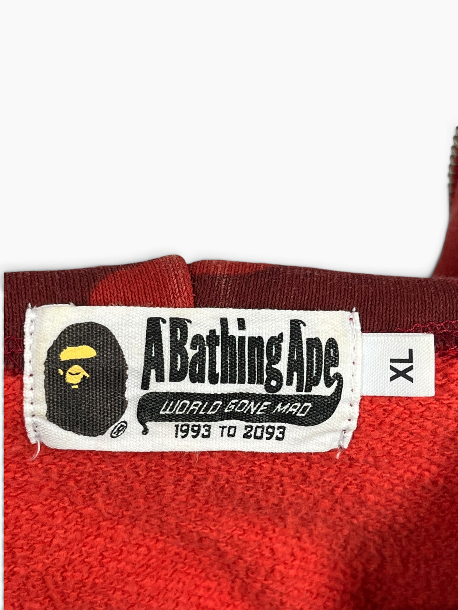 A BATHING APE/Zip Up Hoodie/XL/Camouflage/Cotton/RED/WHITE APE HEAD view 3