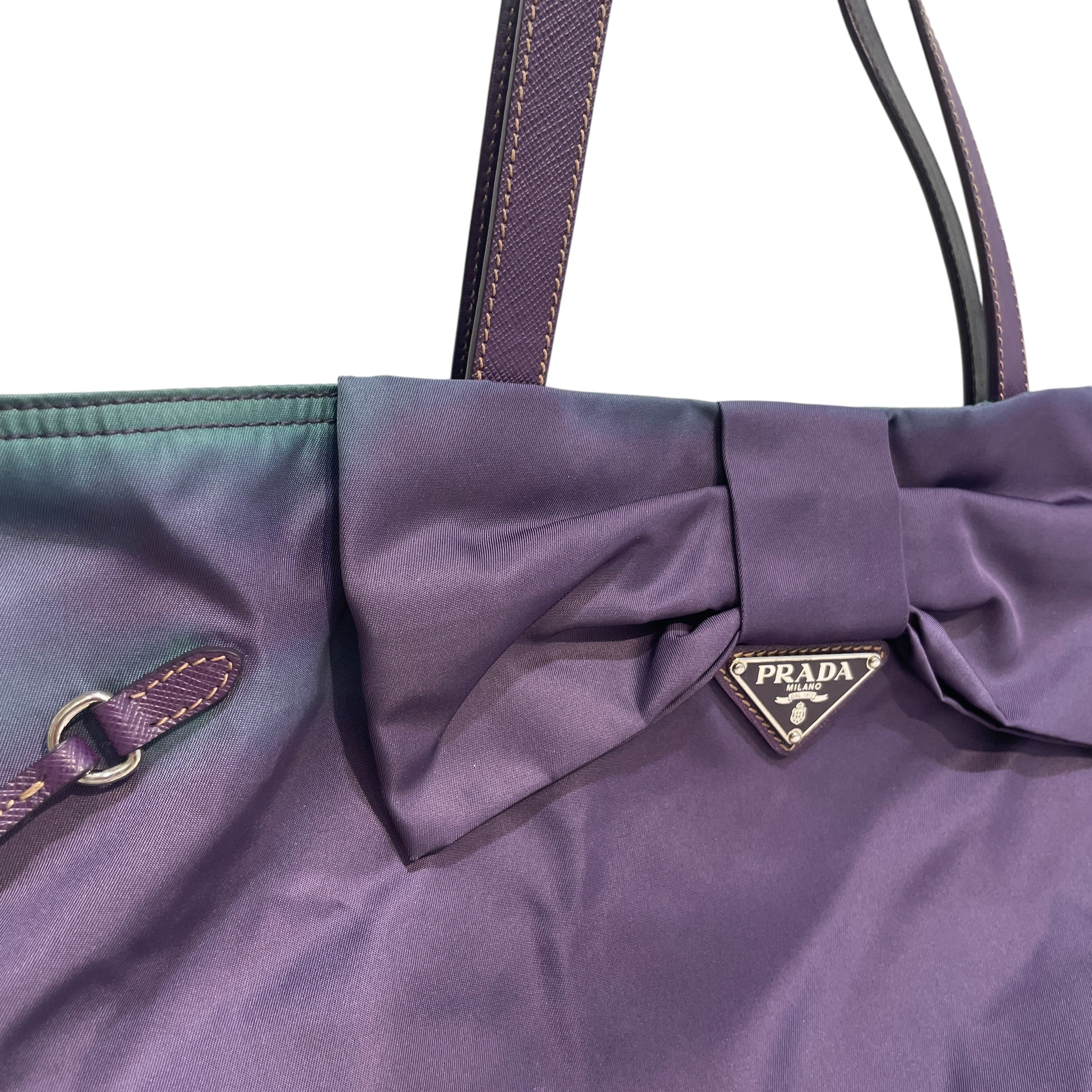 PRADA/Tote Bag/Nylon/PPL/Bow Tote Bag view 3