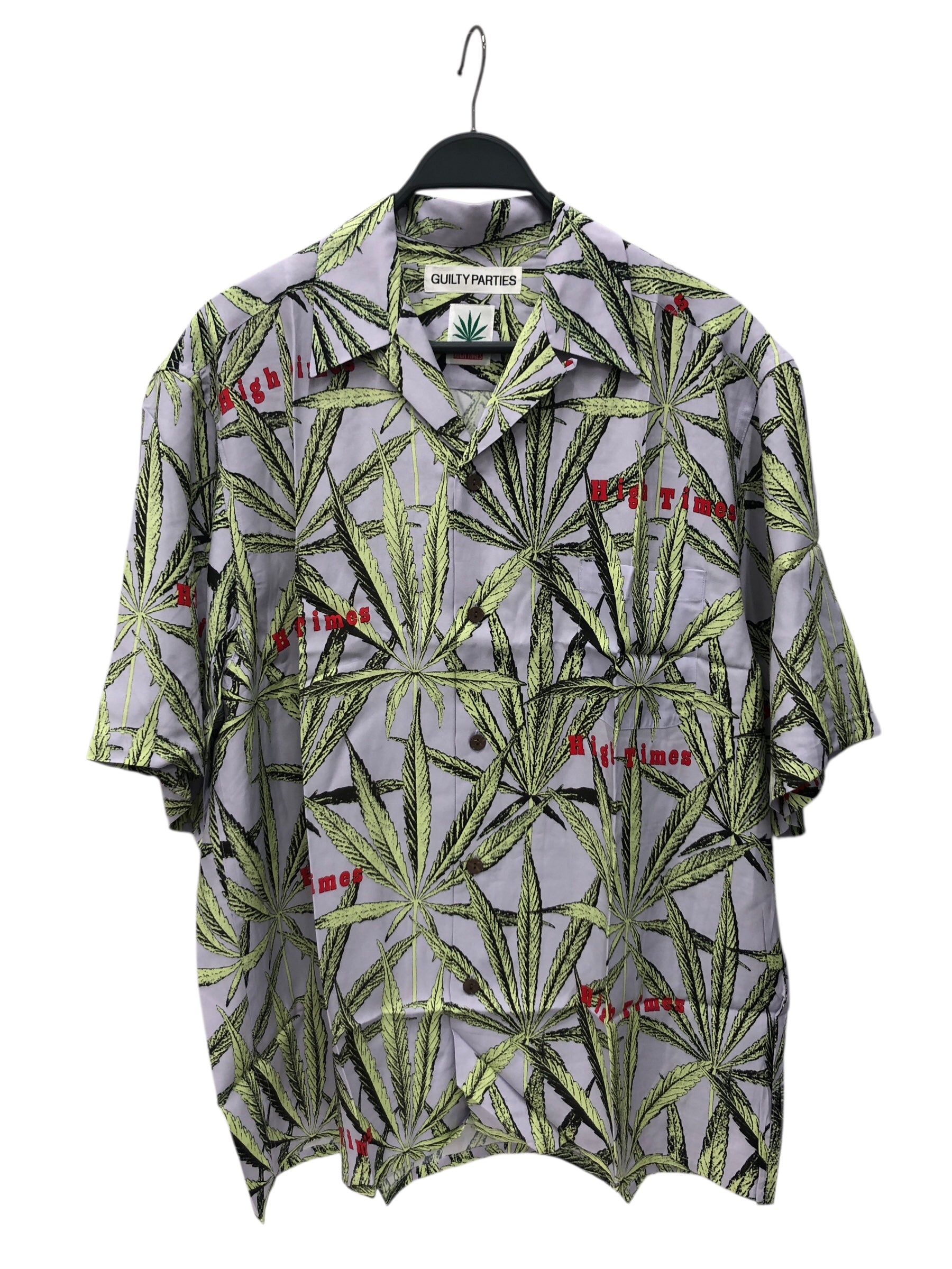 WACKO MARIA/Hawaiian Shirt/XL/Rayon/PPL/Floral Pattern/High Times w/ Leaf Print view 1