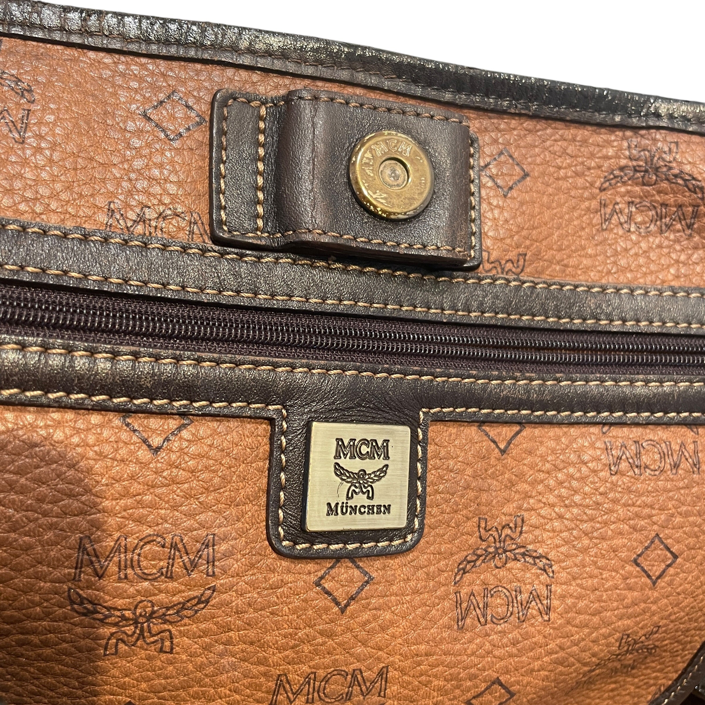 MCM/Tote Bag/Monogram/Leather/BRW/Viestos Tote Bag view 3