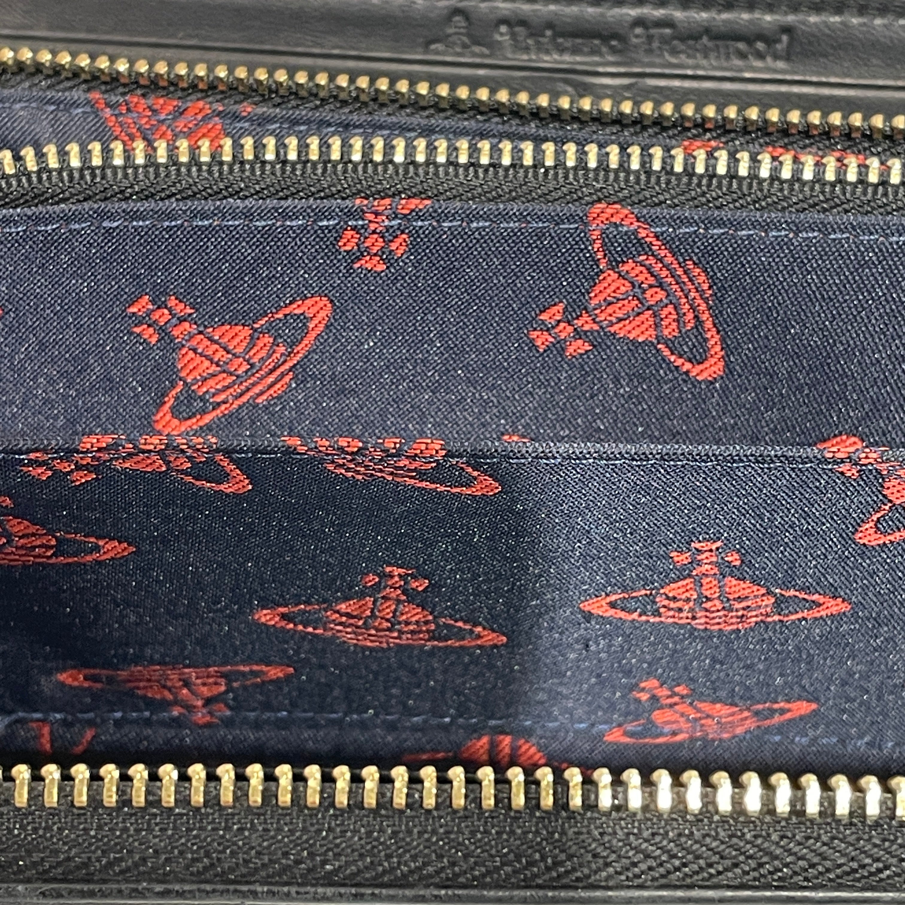 Vivienne Westwood/Long Wallet/BLK/L's/Gold orb w/ blue ring view 3