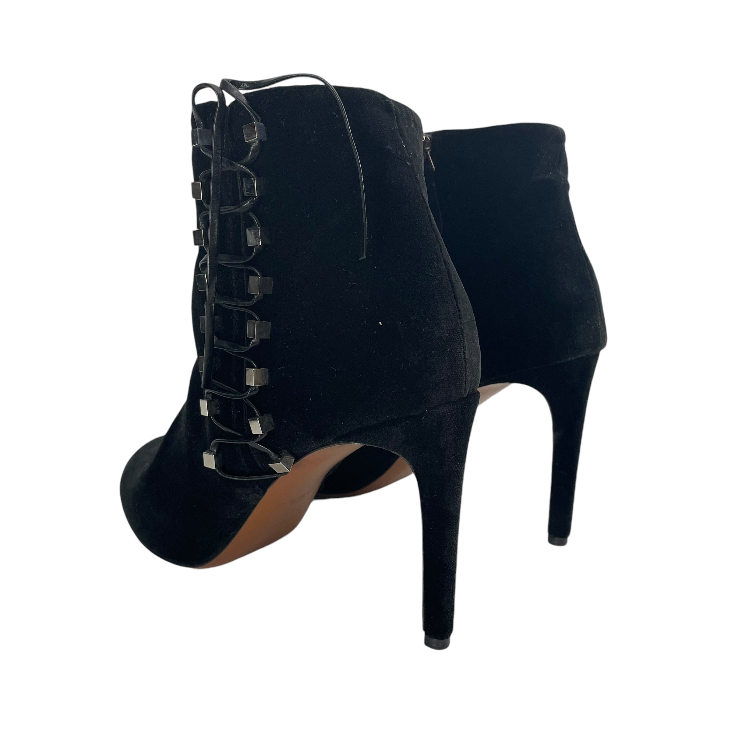 ALAIA/Ankle Boots/EU 40/Leather/BLK/METAL LACE UP SIDE view 2