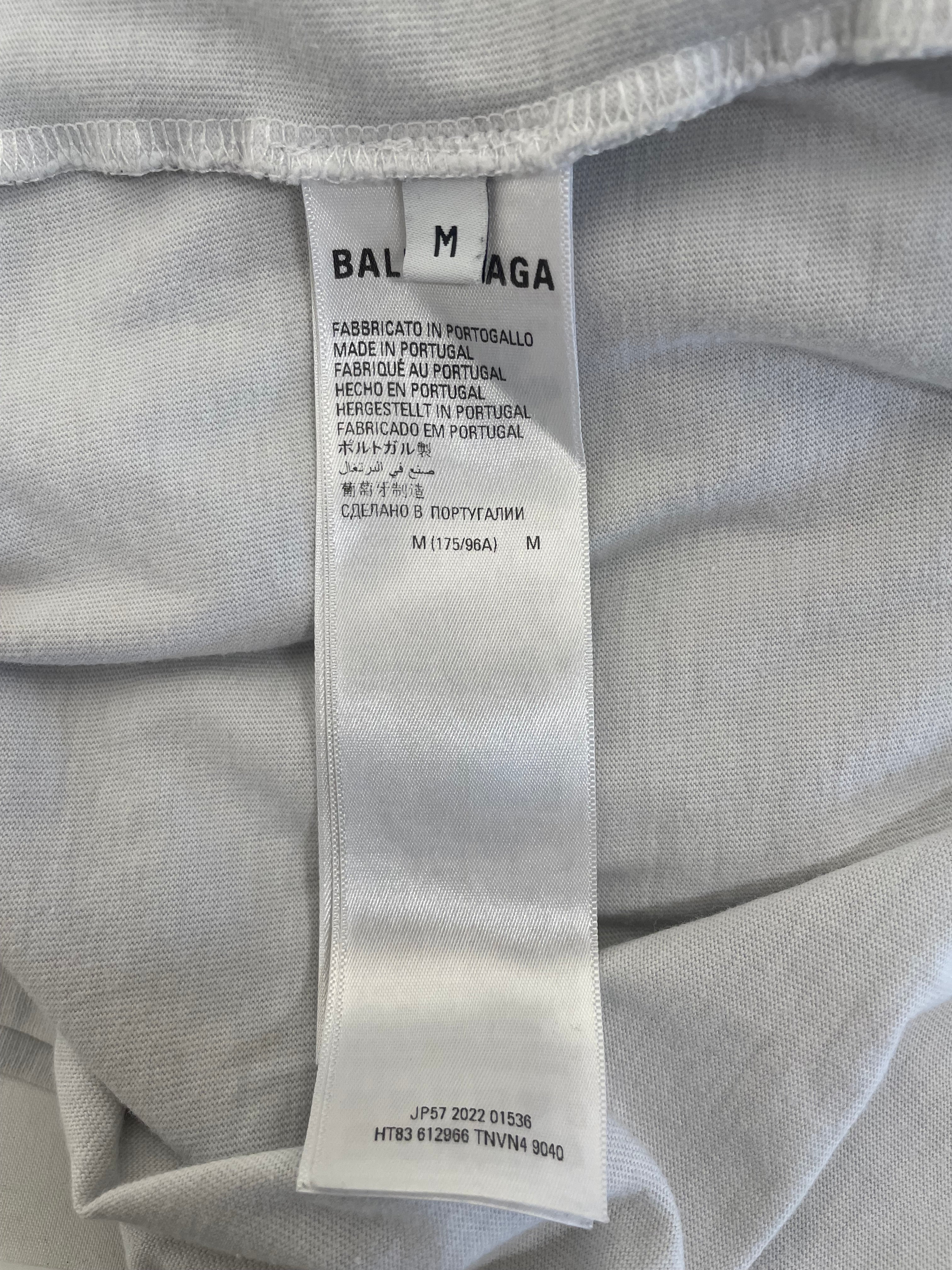 BALENCIAGA/T-Shirt/M/Cotton/WHT/Graphic/ink blot tee view 4