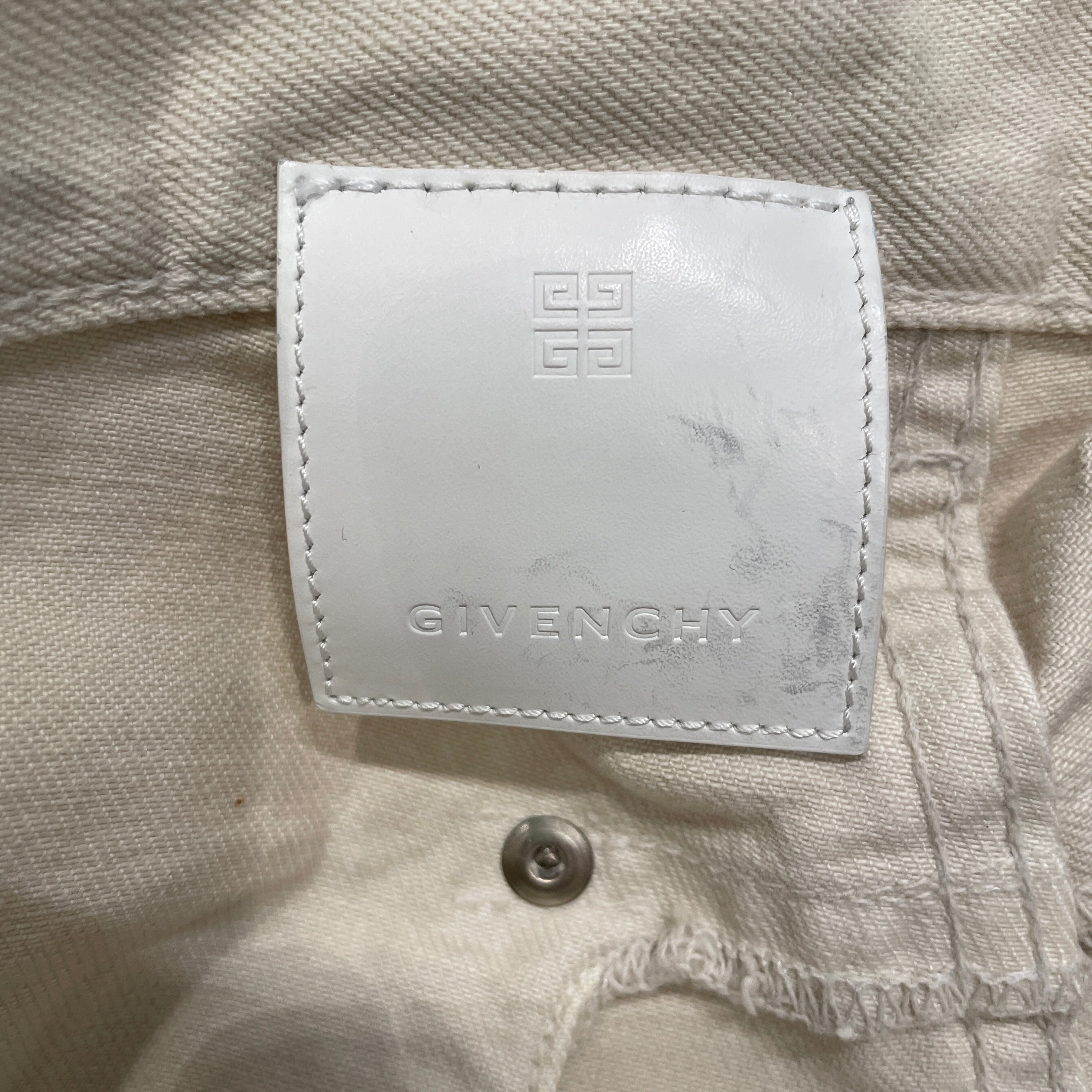 GIVENCHY/Straight Pants/30/Denim/WHT/CRACKED PAINTED DENIM view 3