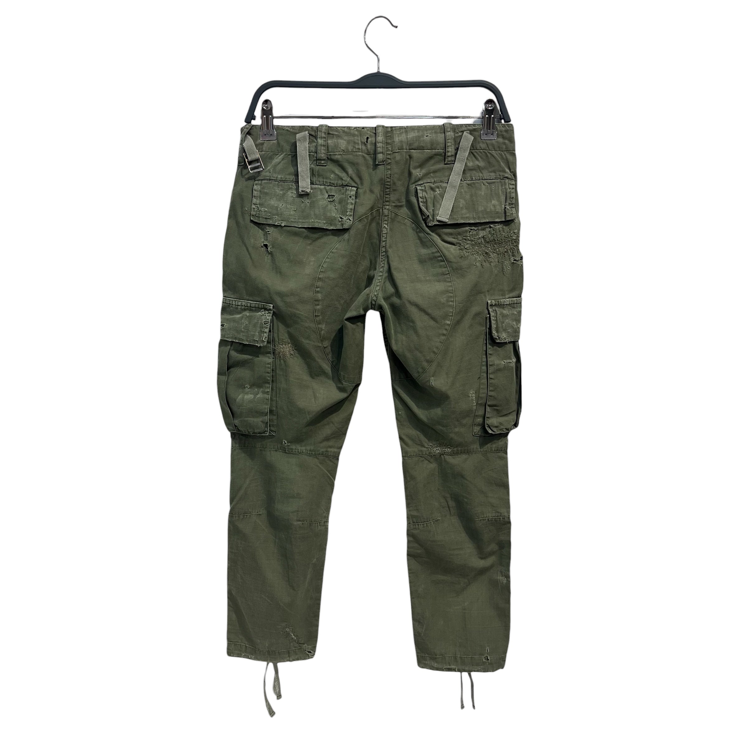 BALMAIN/Bottoms/34/Cotton/GRN/DISTRESSED MILITARY CAPRI view 2