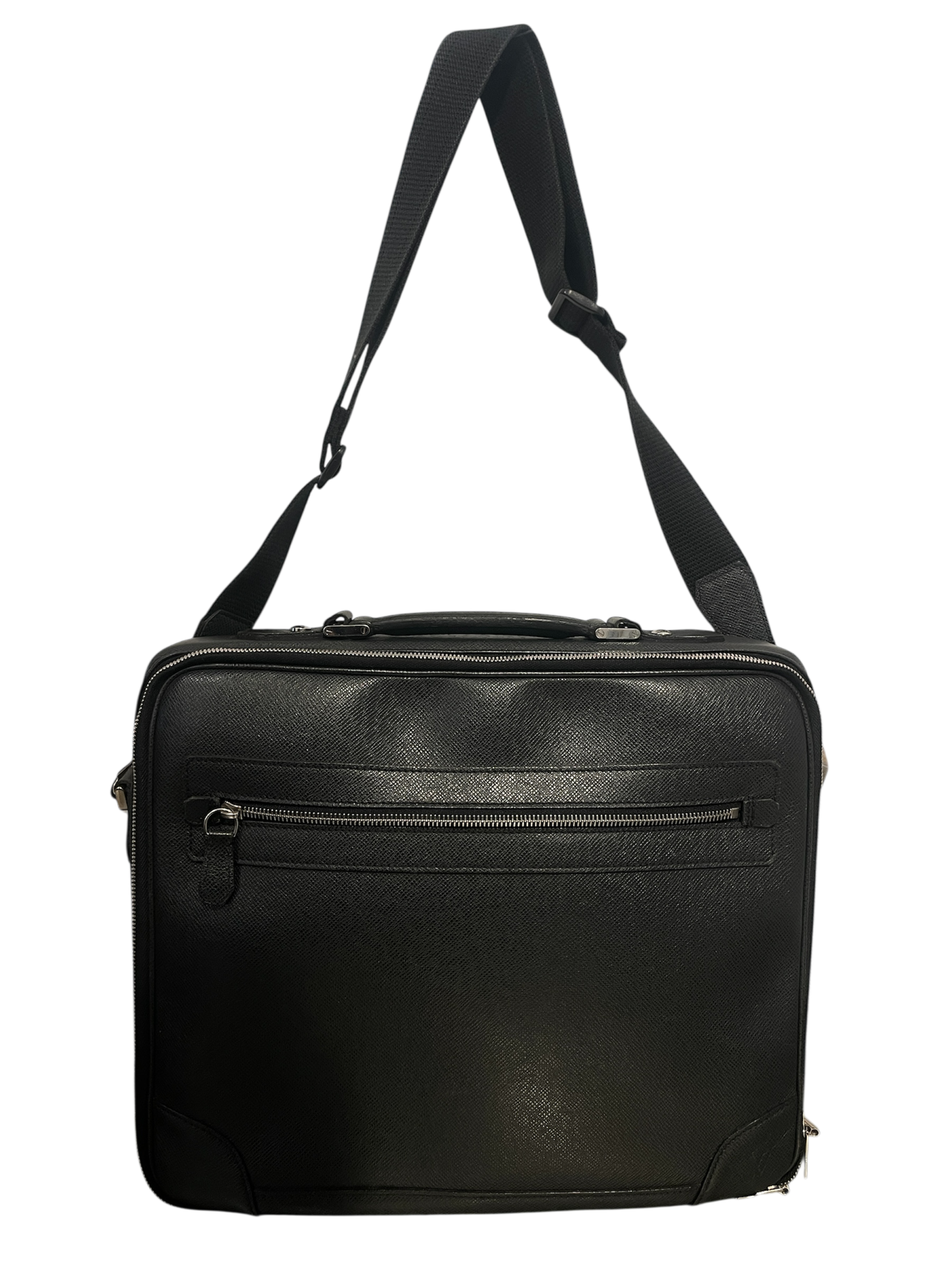 LOUIS VUITTON/Briefcase/Leather/BLK/LV BLK BRIEF CASE W STRAP view 1