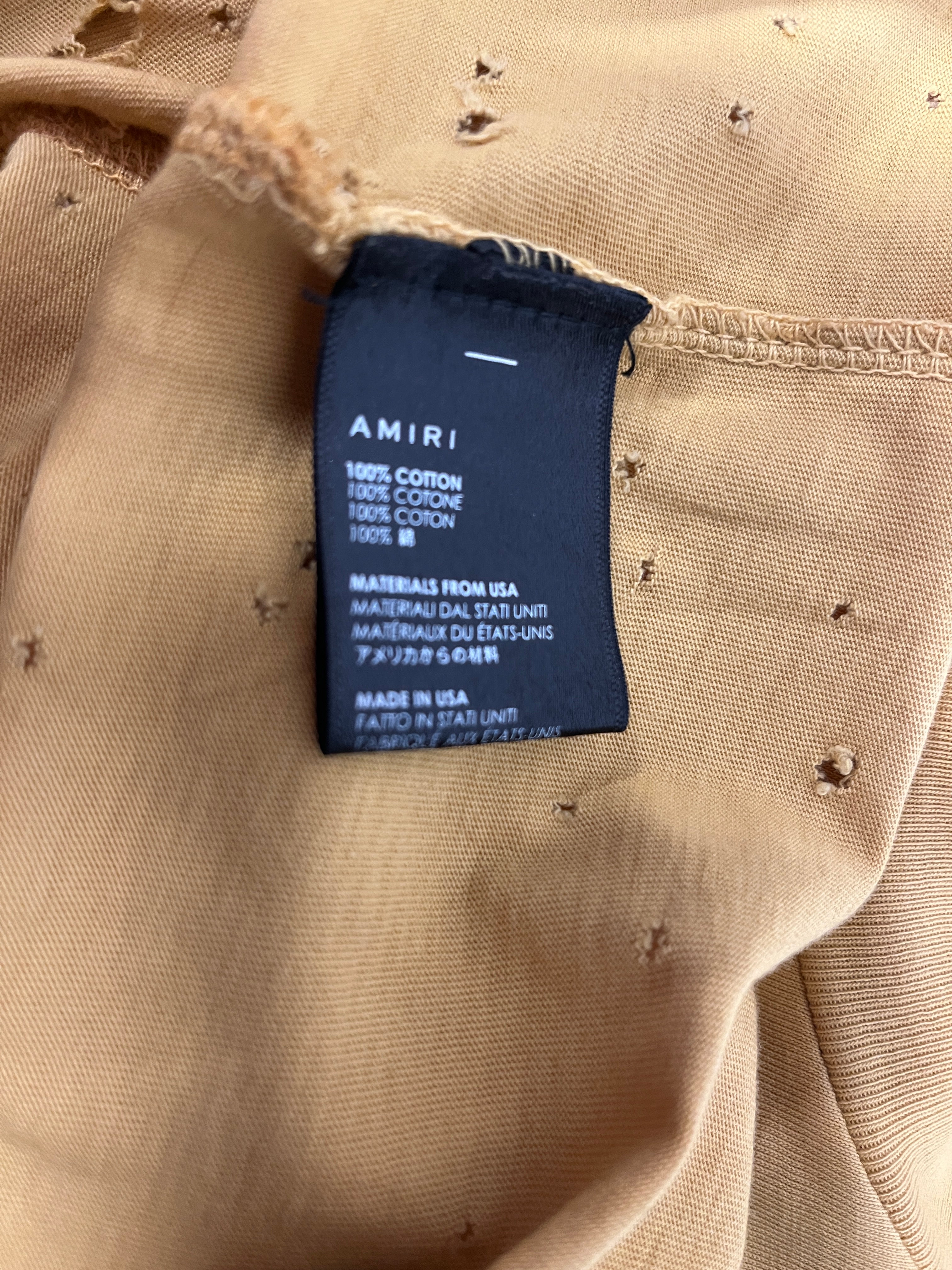 AMIRI/T-Shirt/S/Cotton/YEL/Mustard Yellow Distressed Tee view 4