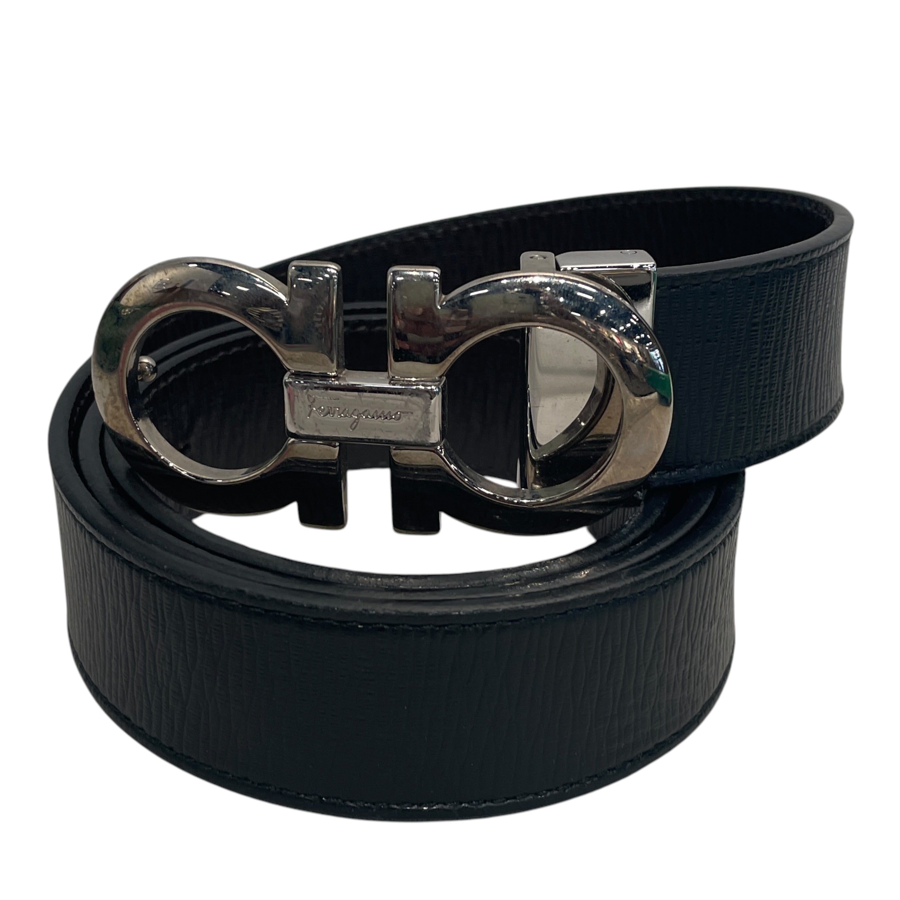 Salvatore Ferragamo/Belt/Leather/BLK/M's/ view 1
