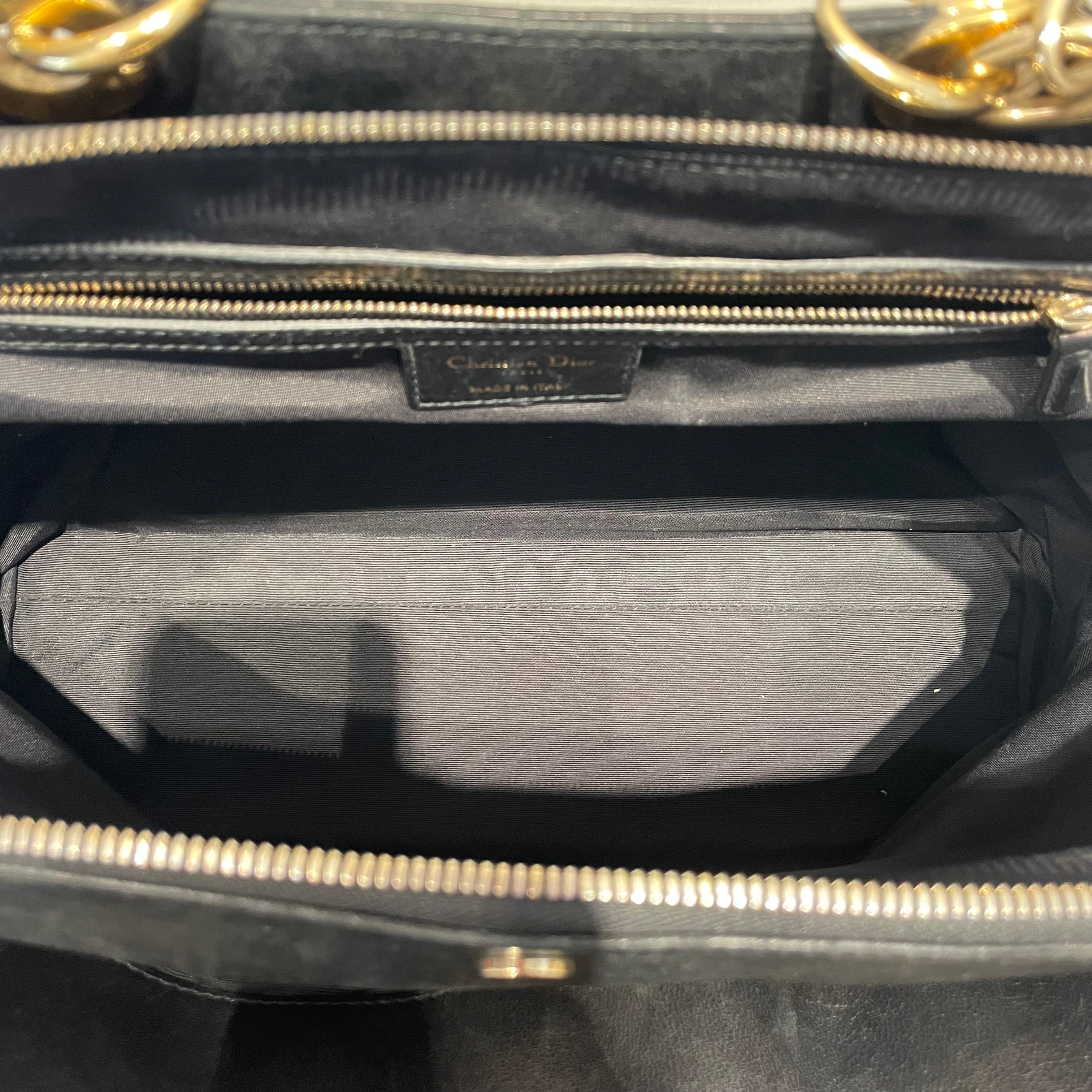 Christian Dior/Tote Bag/Leather/BLK/Soft Shopping view 3