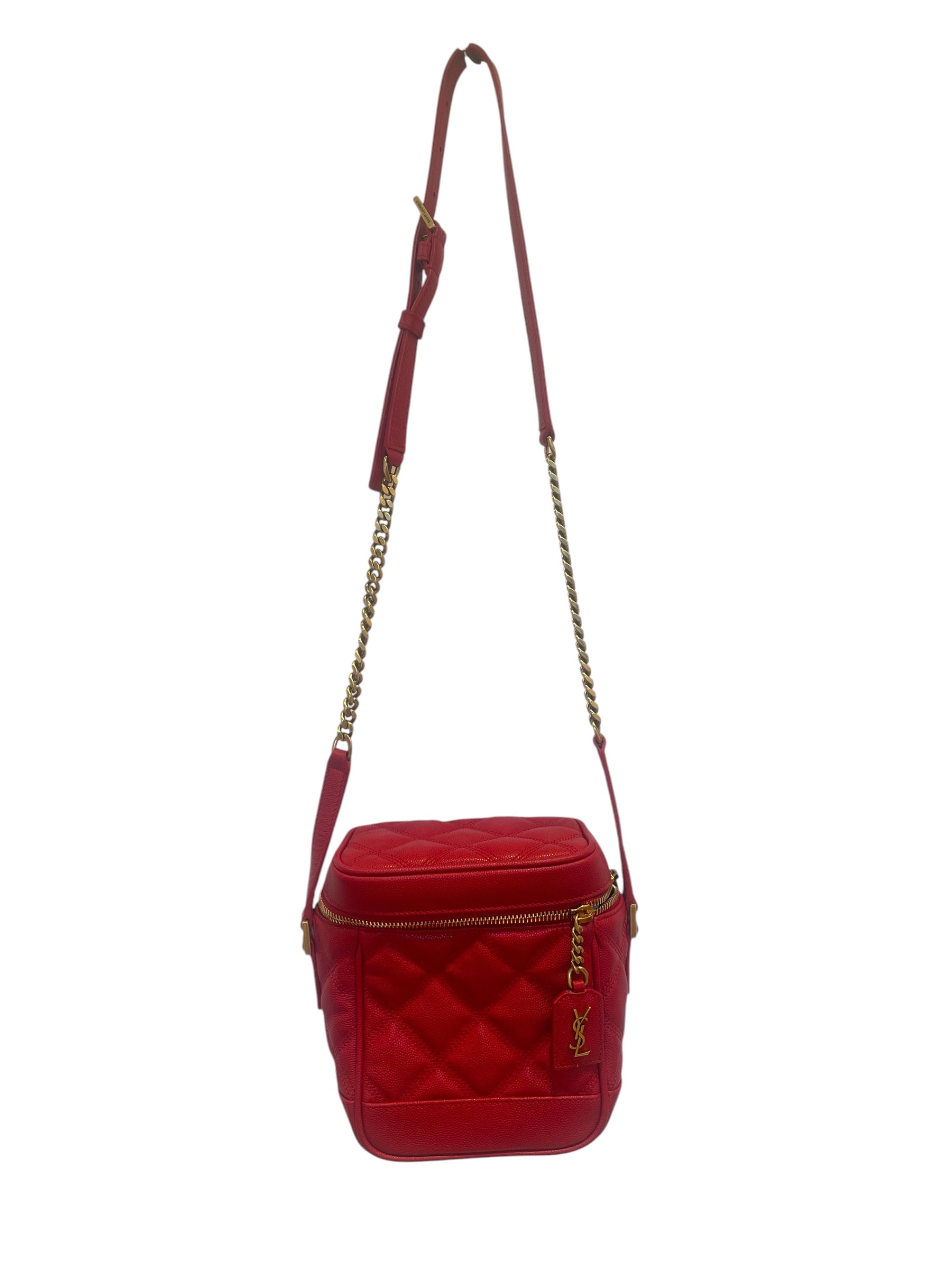 SAINT LAURENT/Cross Body Bag/Leather/RED/2021GrainDePoudre/vanity view 1