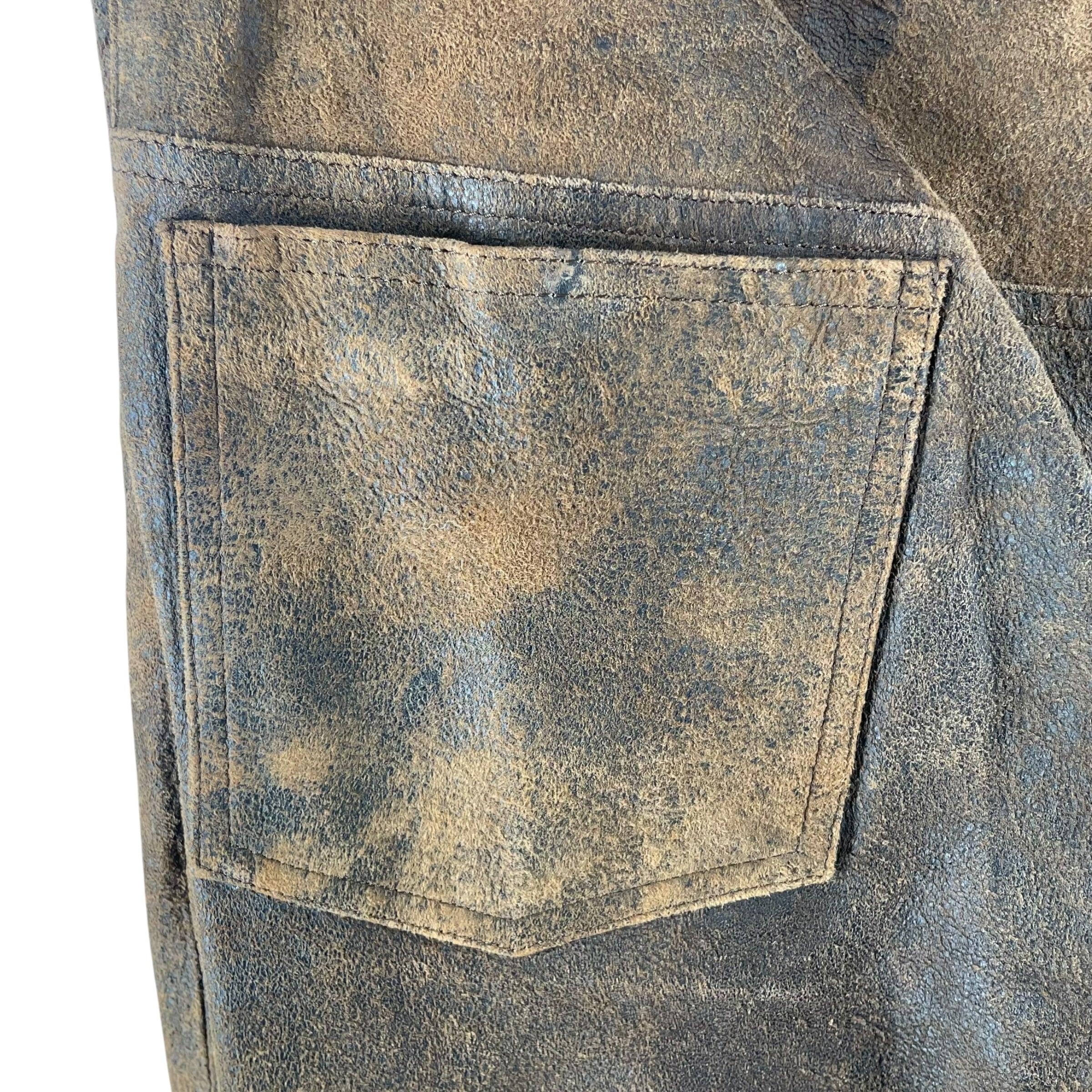 DANCASSAB/Straight Pants/M/Suede/BRW/SUEDE BROWN PANTS view 3