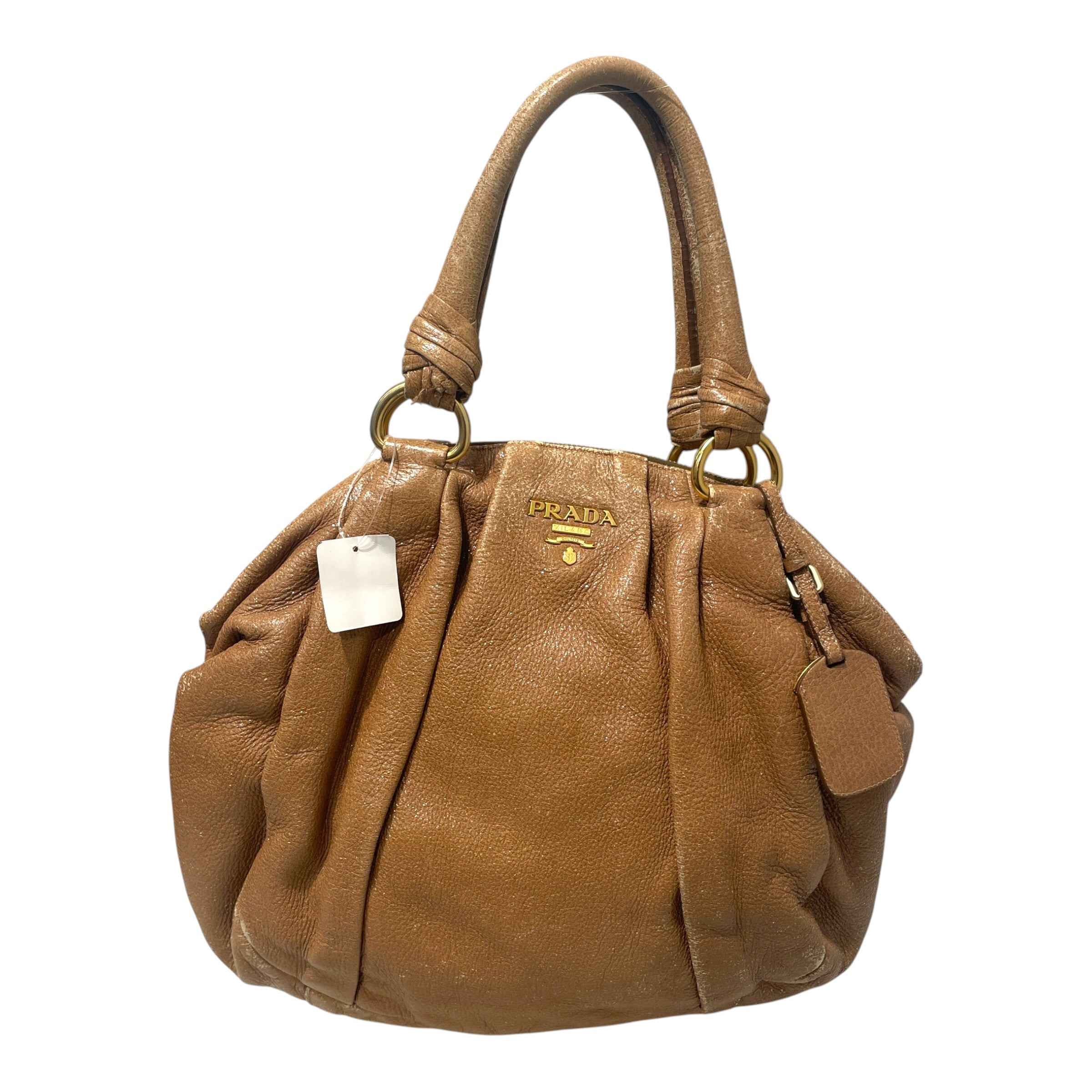 PRADA/Hand Bag/Leather/BEG/Vitello Daino Hobo view 1