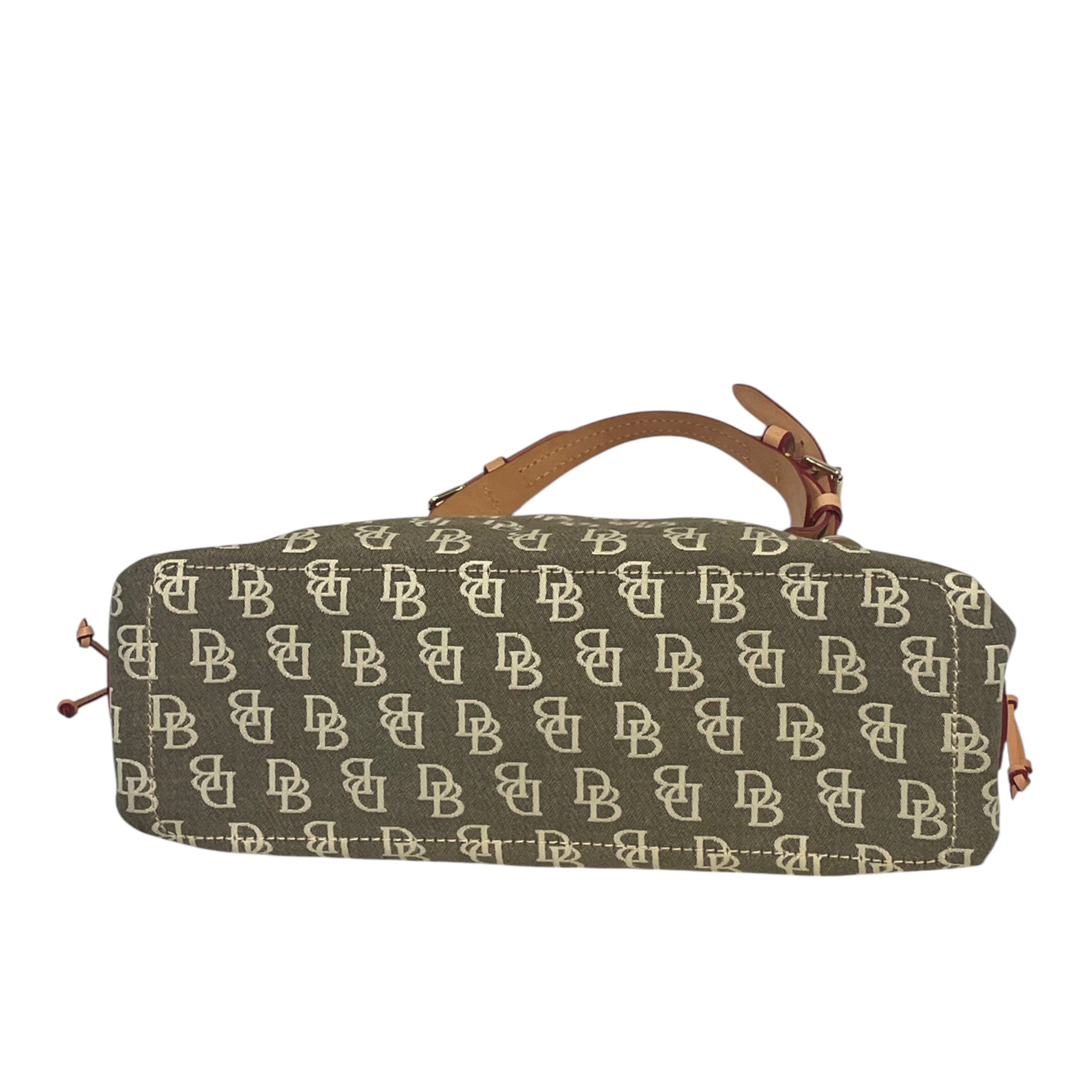 Dooney & Bourke/Hand Bag/Monogram/Cotton/KHK/LIGHT LEATHER TRIM, PATCH view 3