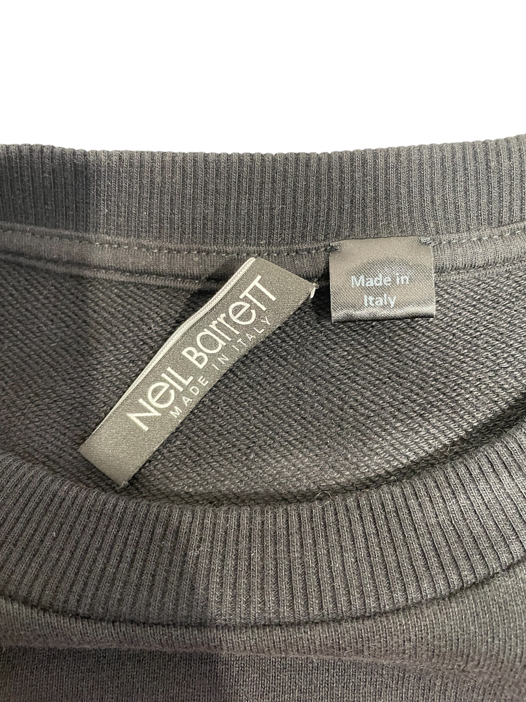 NEIL BARRETT/Sweatshirt/XS/Cotton/BLK/Black A Kind Of Red Crewneck view 3