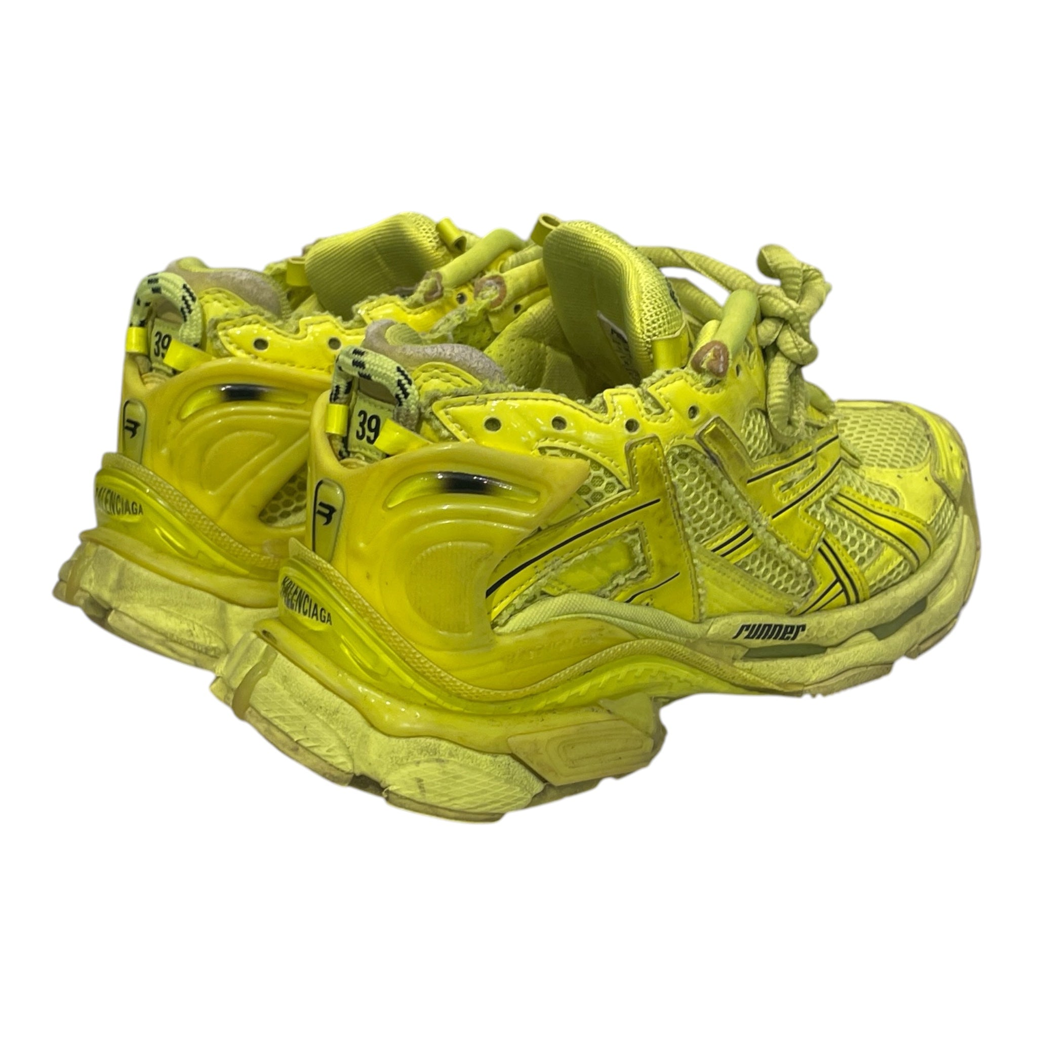 BALENCIAGA/Low-Sneakers/US 9/Leather/YEL/HIGHLIGHTER RUNNERS view 2